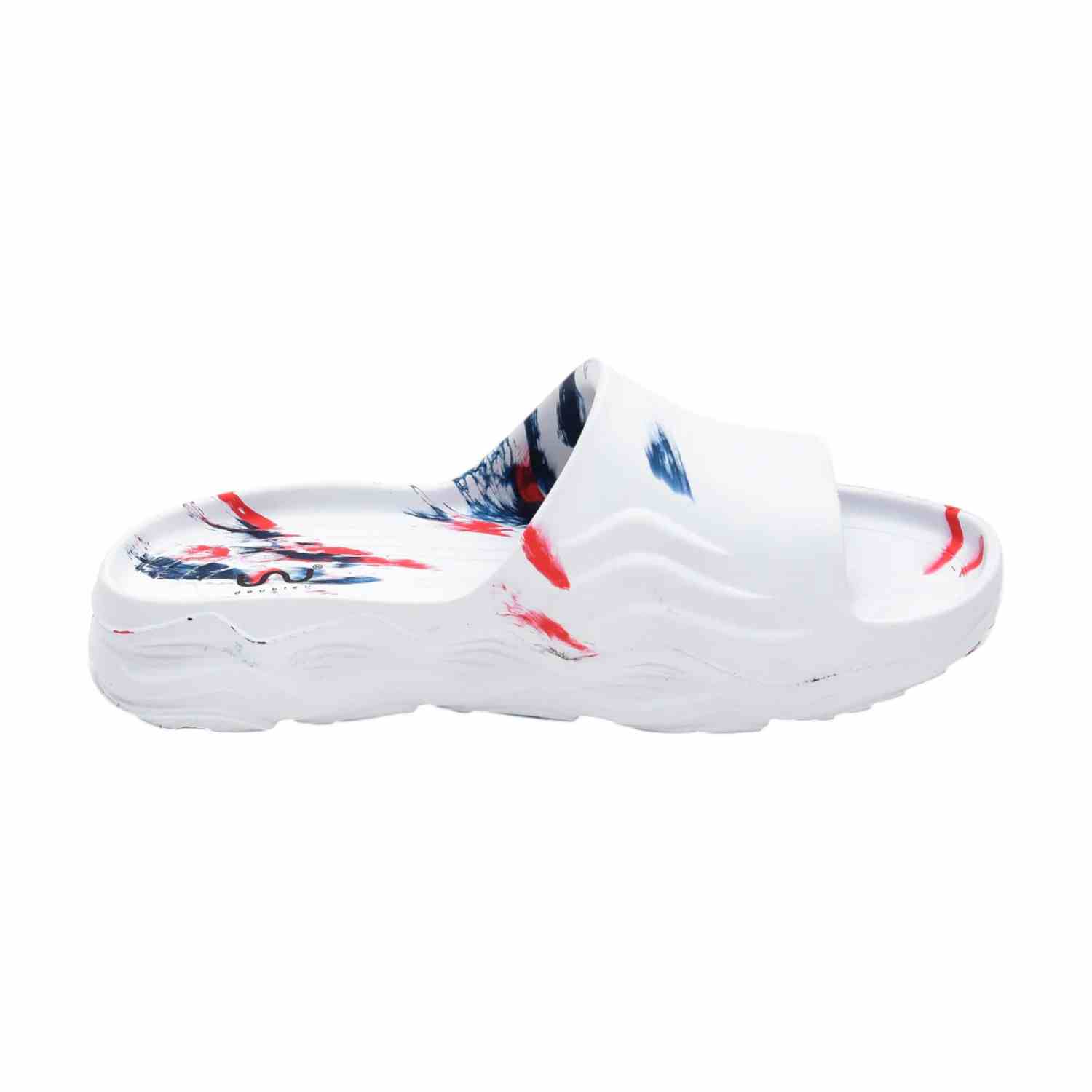 Men Blue White Red Slidders