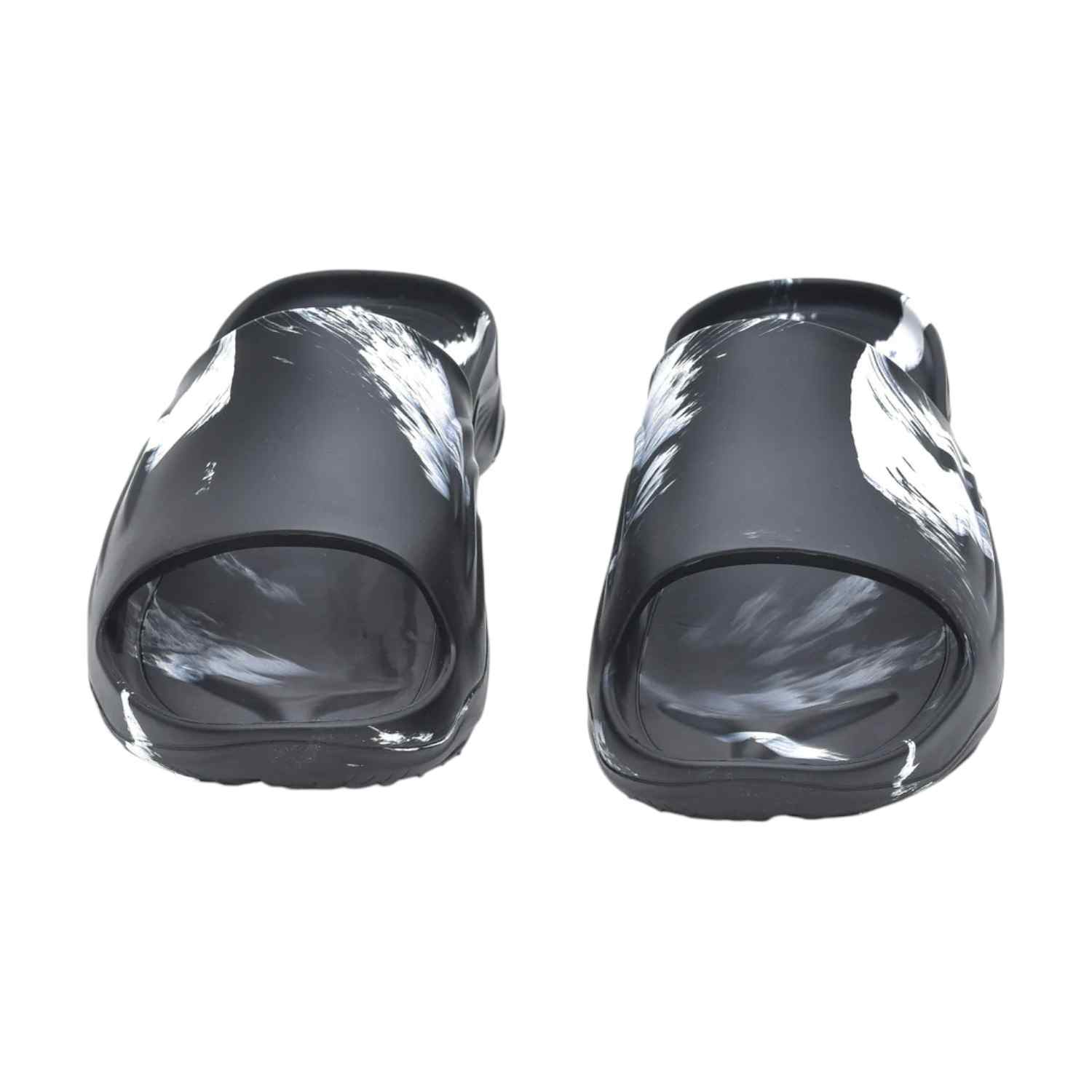 Men Black White Slidders