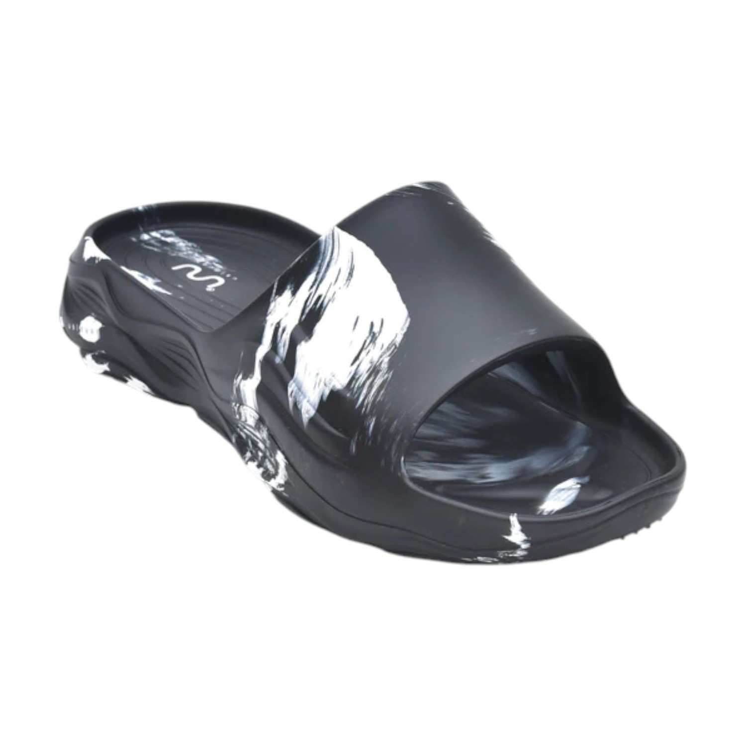 Men Black White Slidders