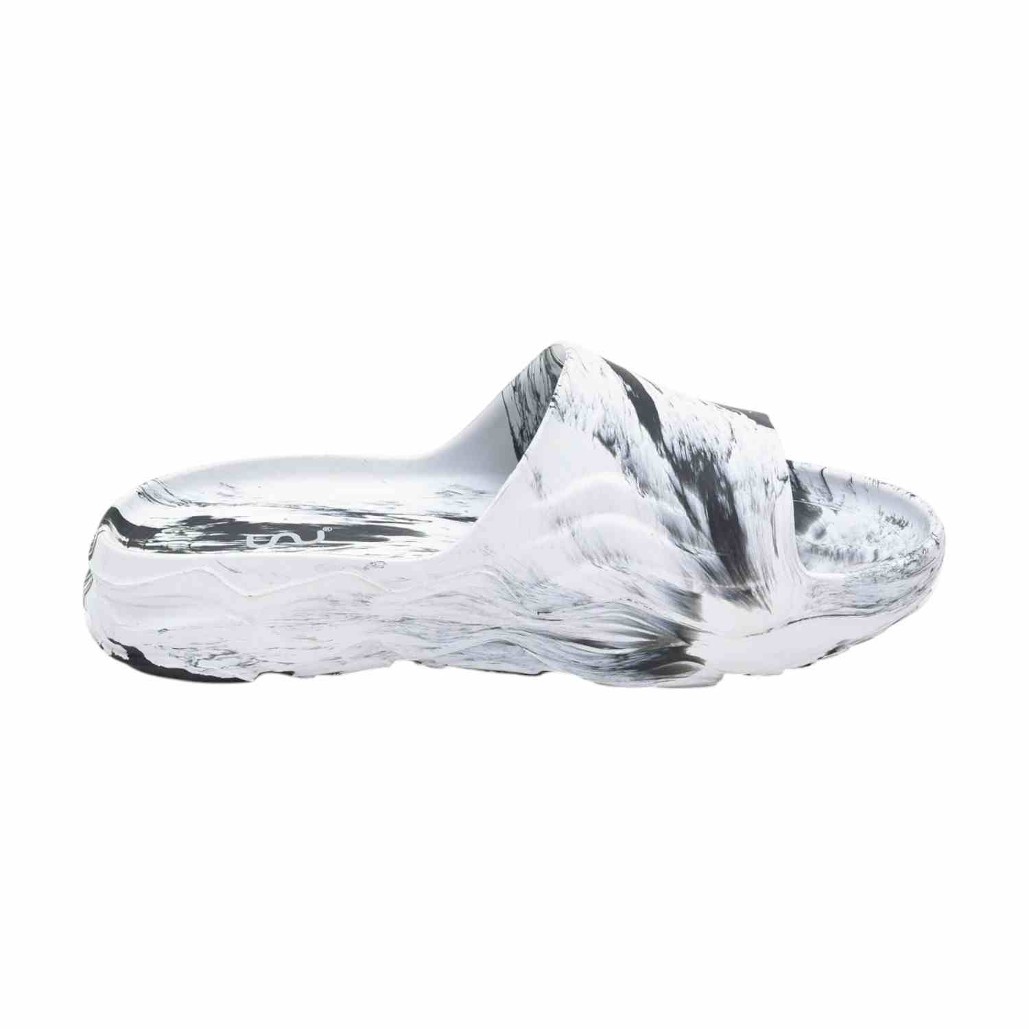 Men White Black Slidders