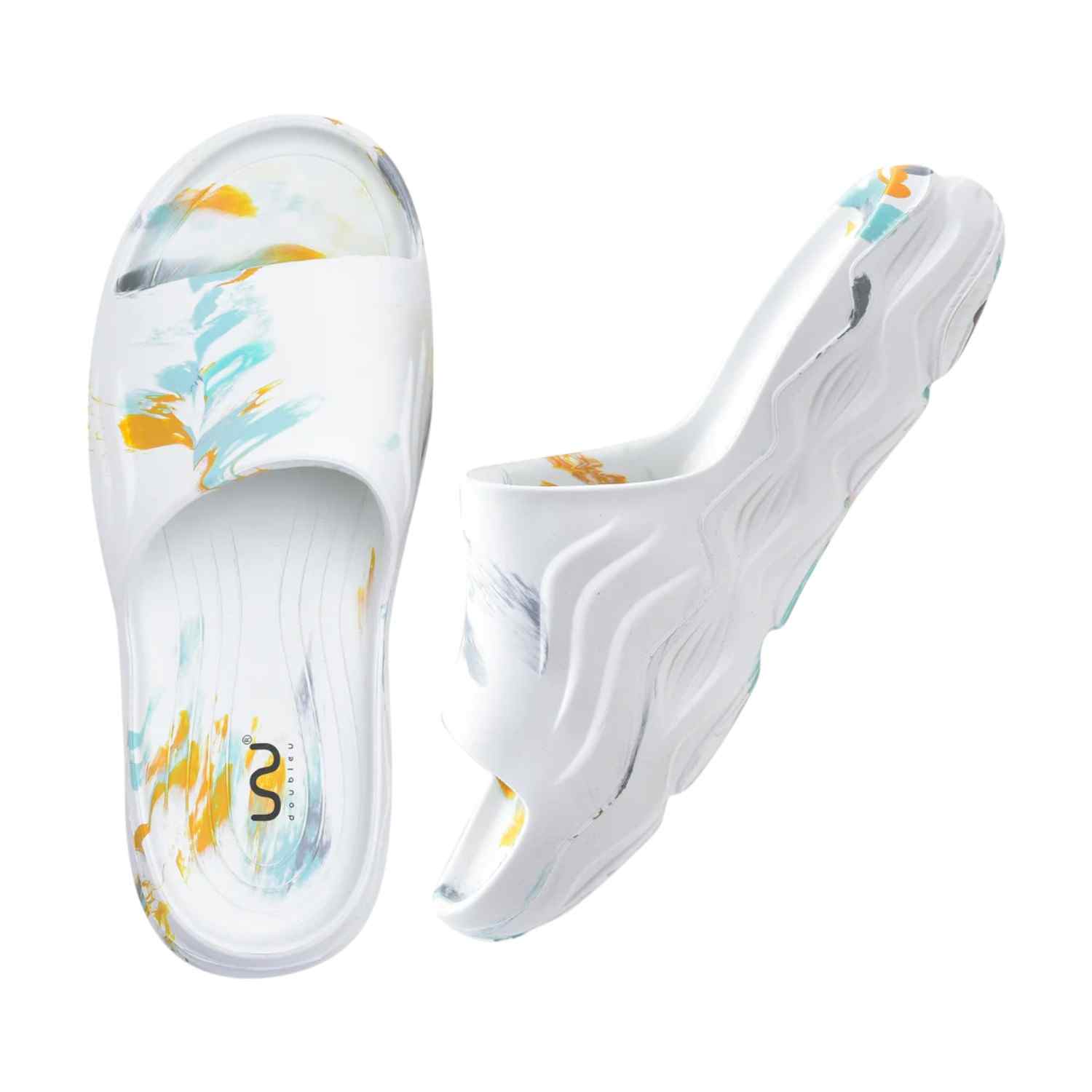 Men White Slidders