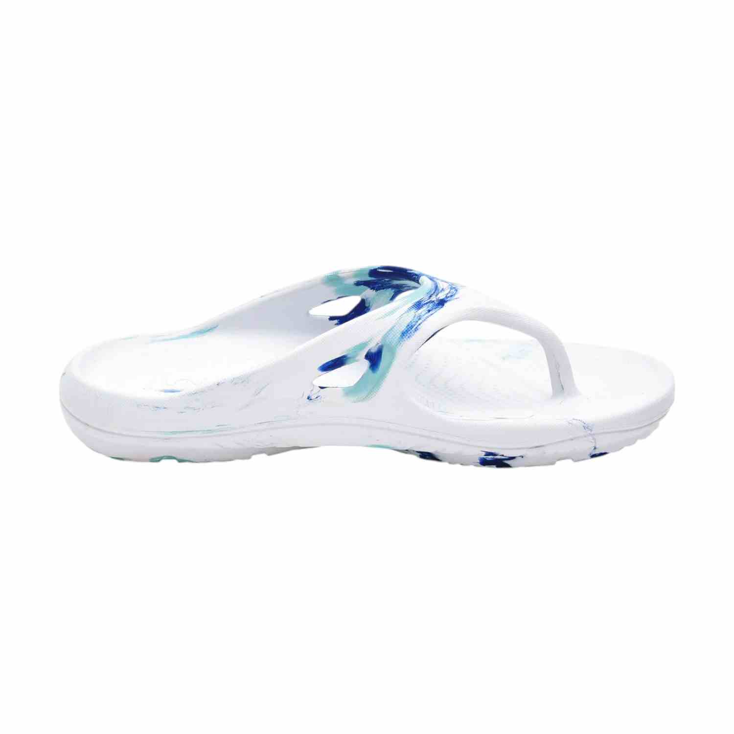 Men White Blue Flip Flops