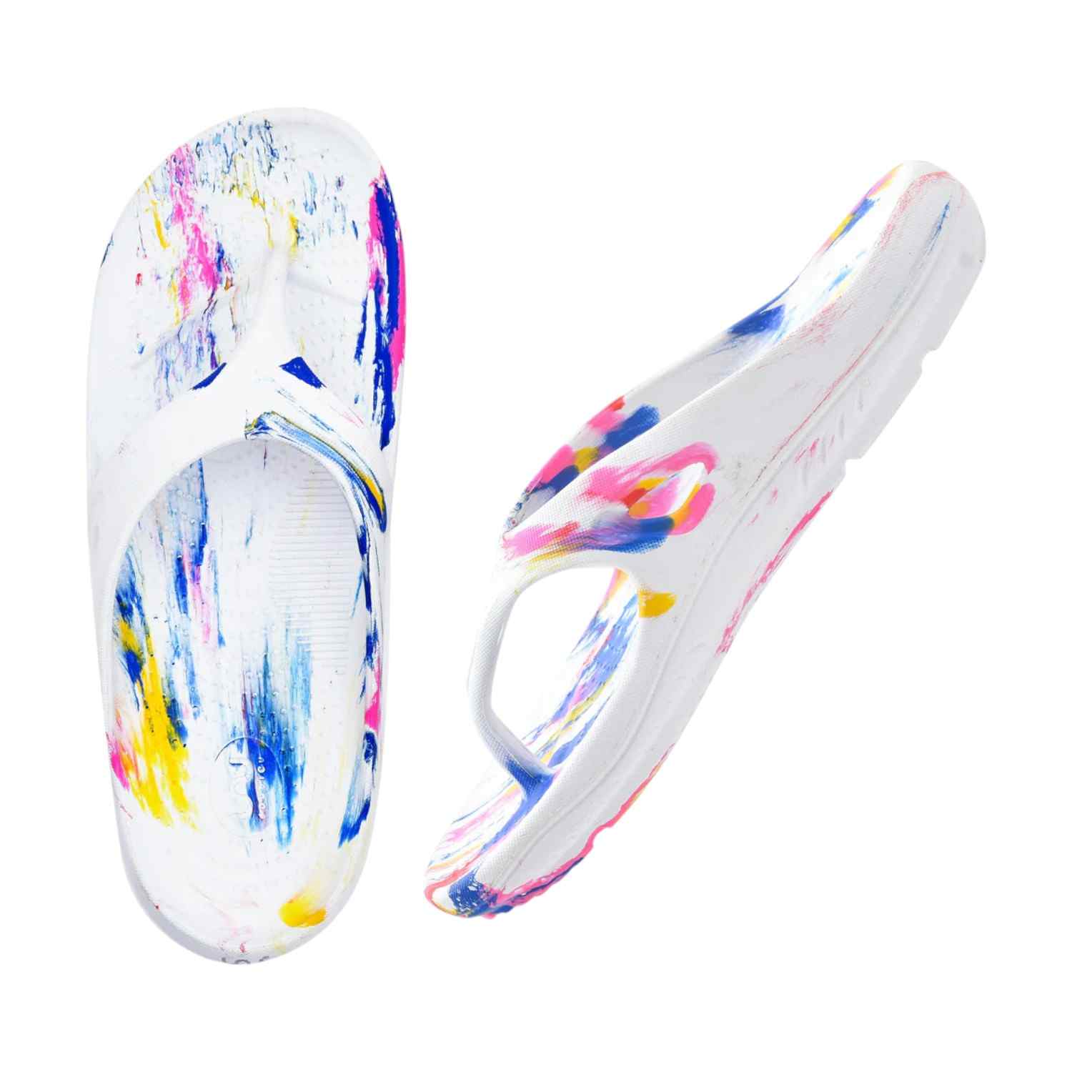 Men Marble Multi Colour Flip Flops