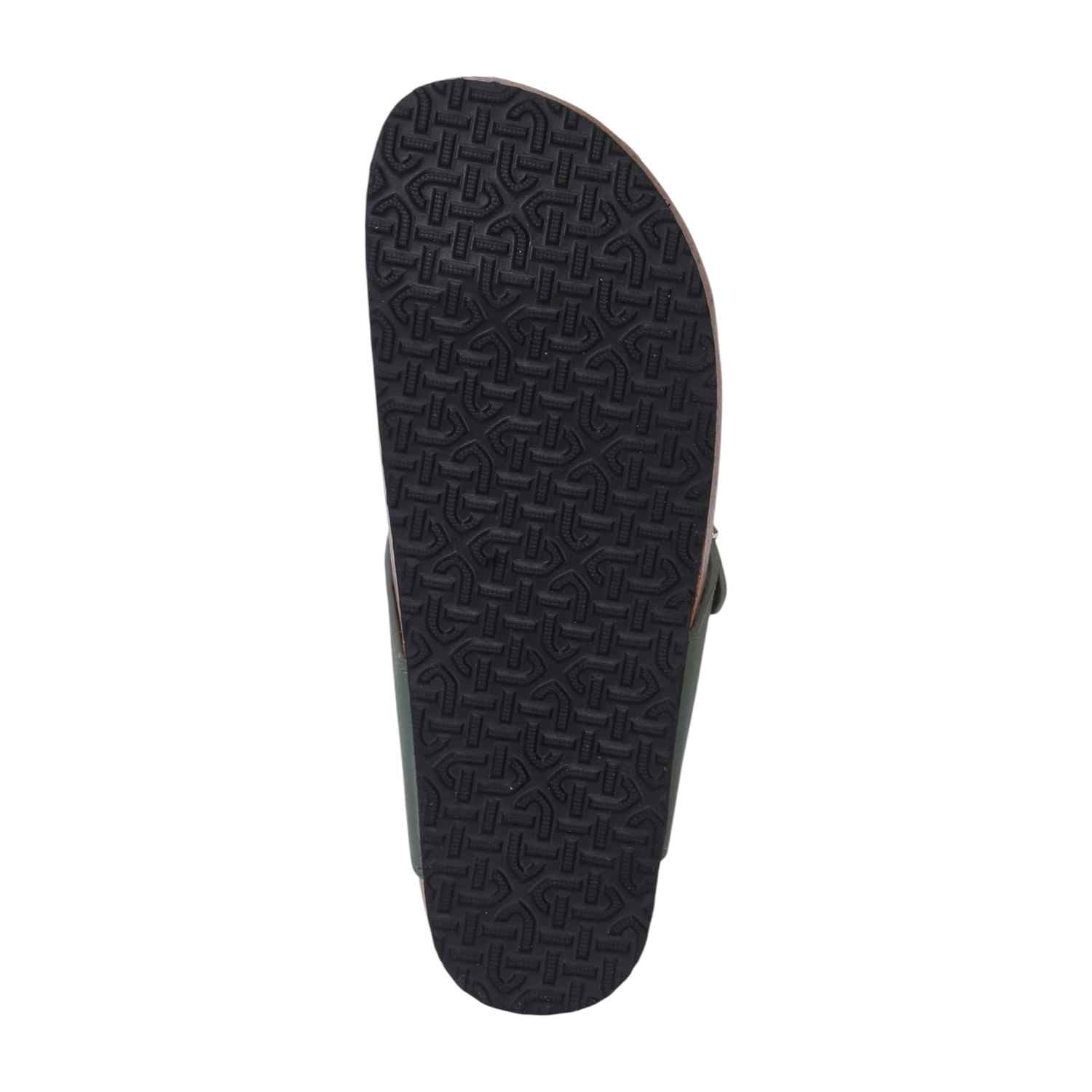 Women Olive T Strap Chappal with Buckel