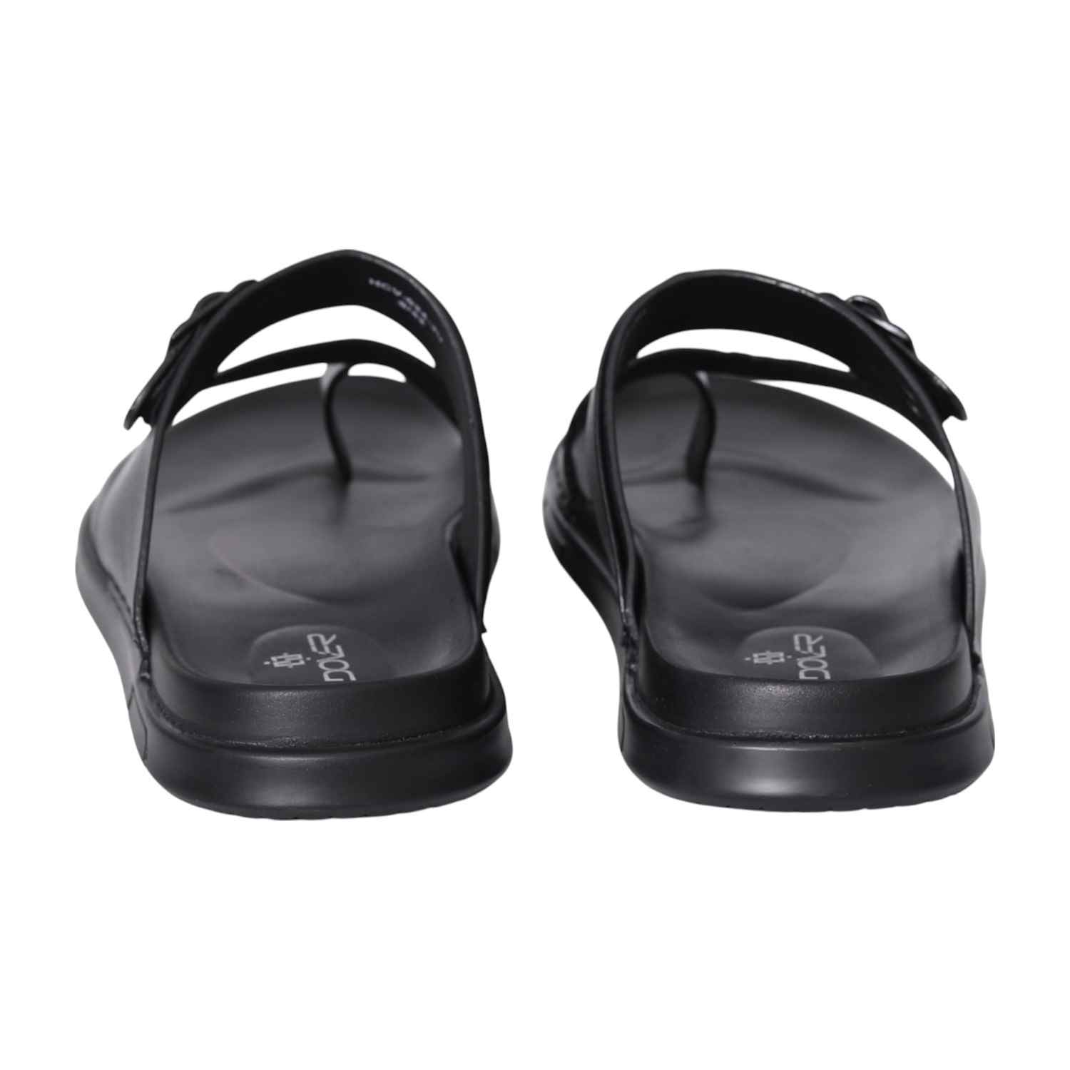 Men Black Contemporary Buckled Sandals