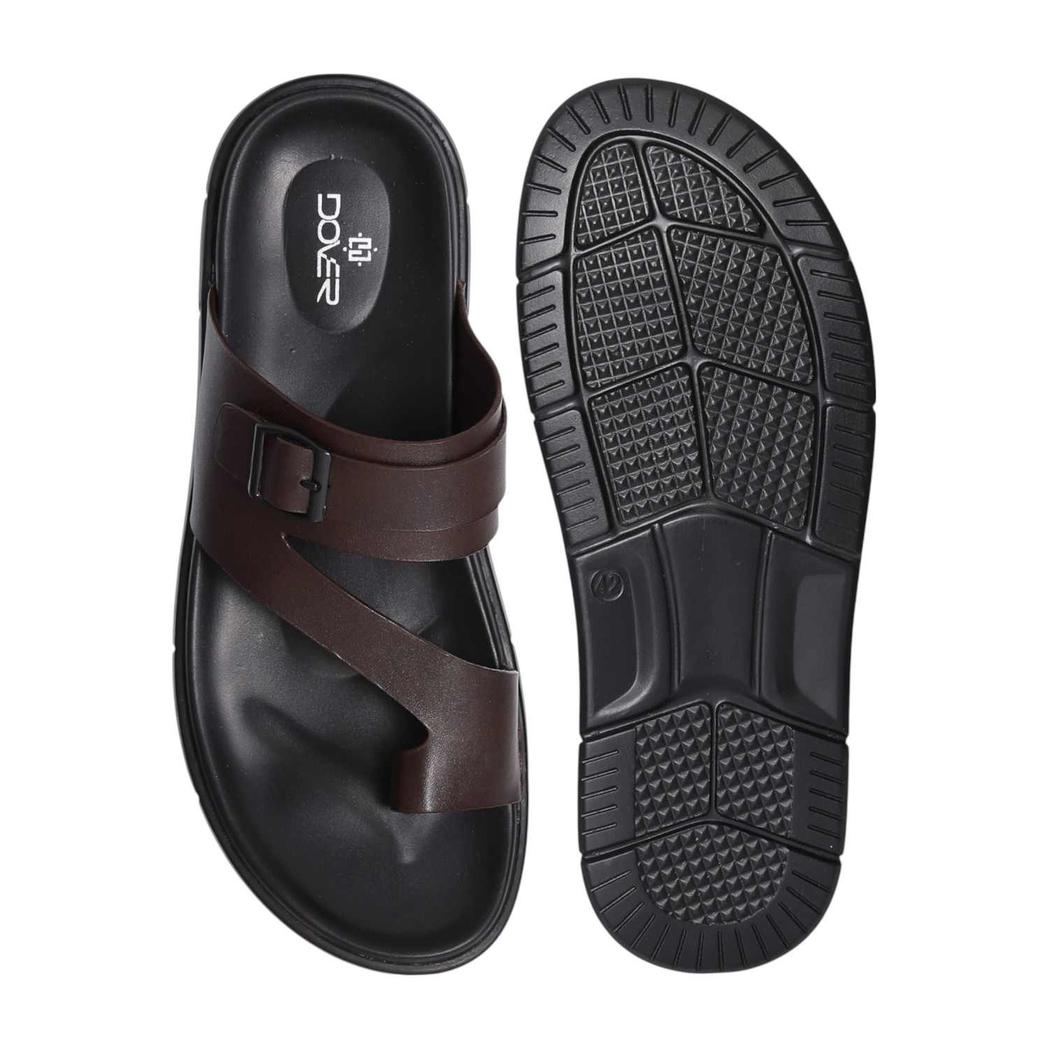 Men Brown Contemporary Buckled Sandals