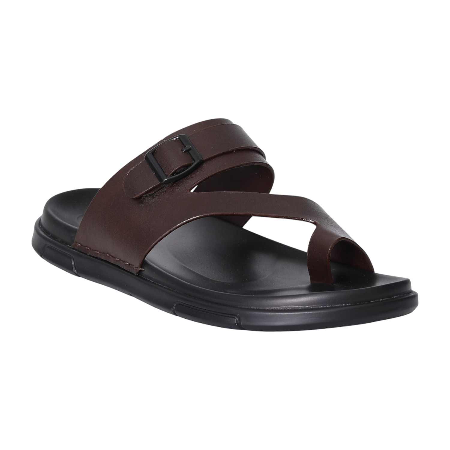 Men Brown Contemporary Buckled Sandals