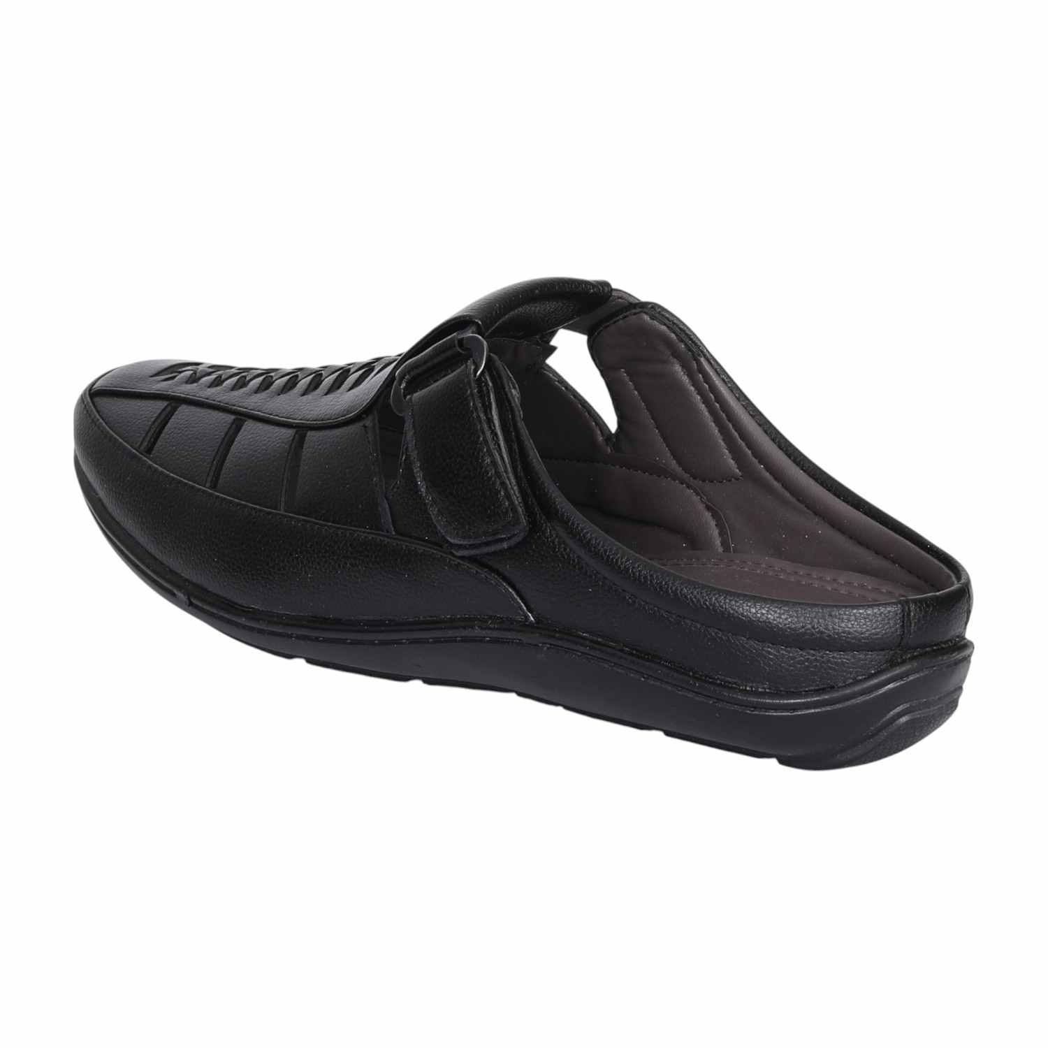 Men Modern Black Leather Mules
