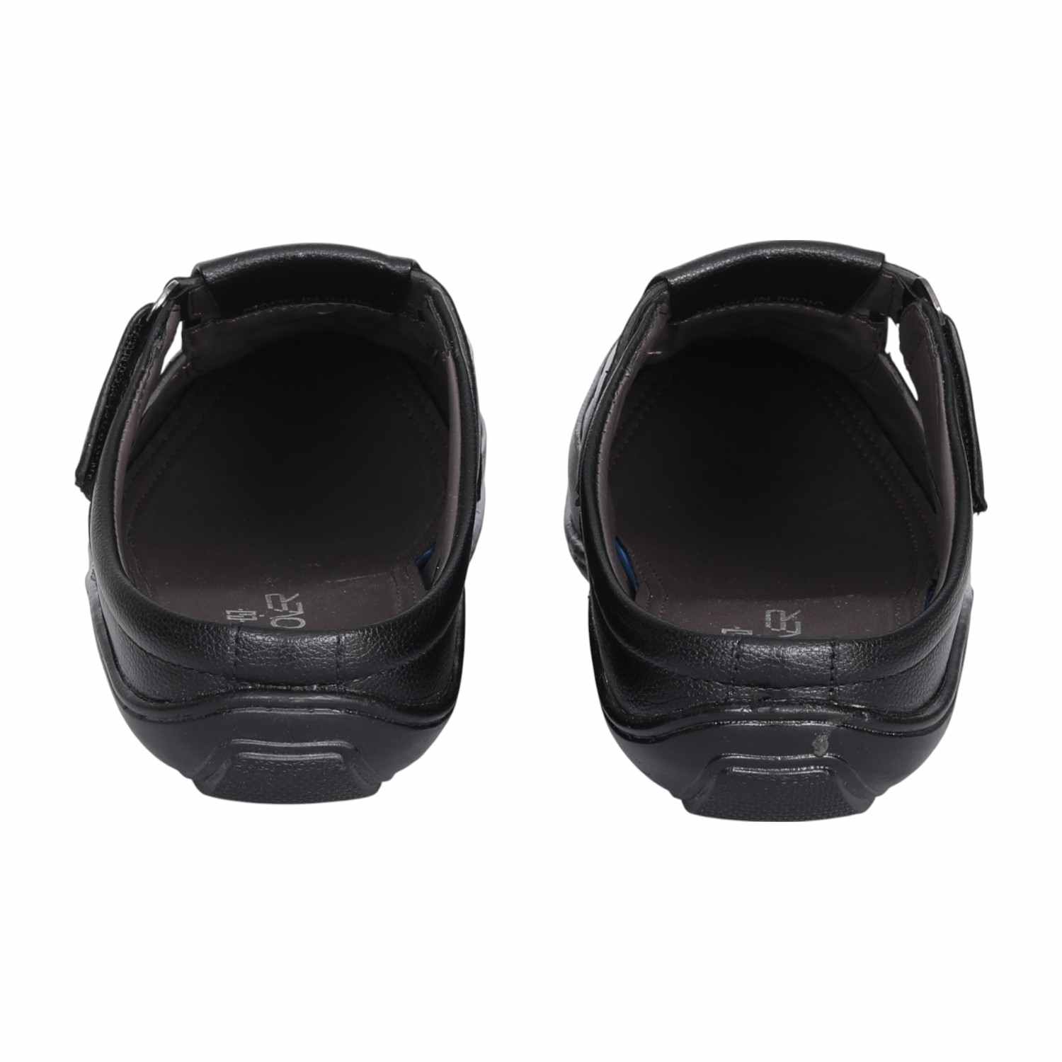 Men Modern Black Leather Mules