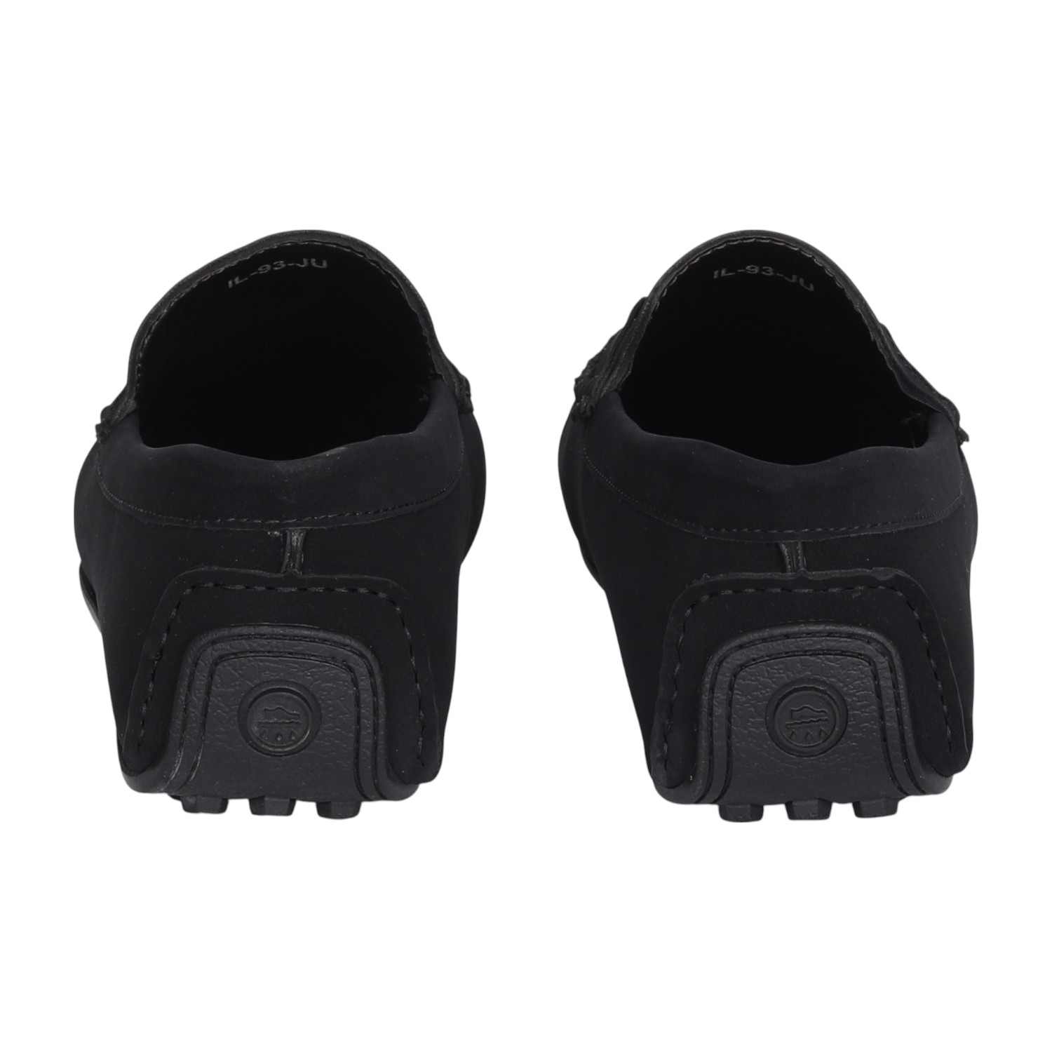 Men Matte Black Loafer with Metallic Buckle