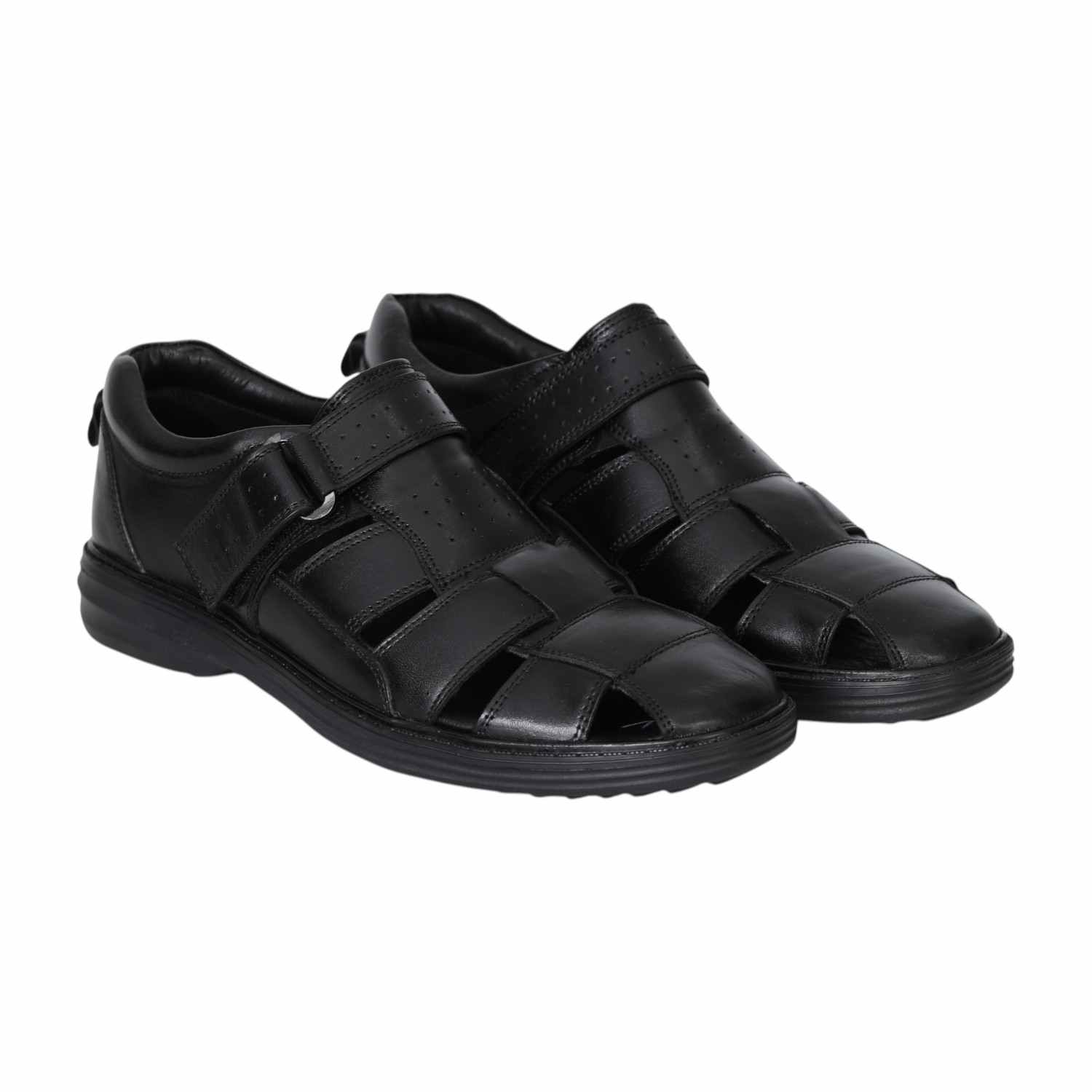 Men Black Comfort Fisherman Shoes