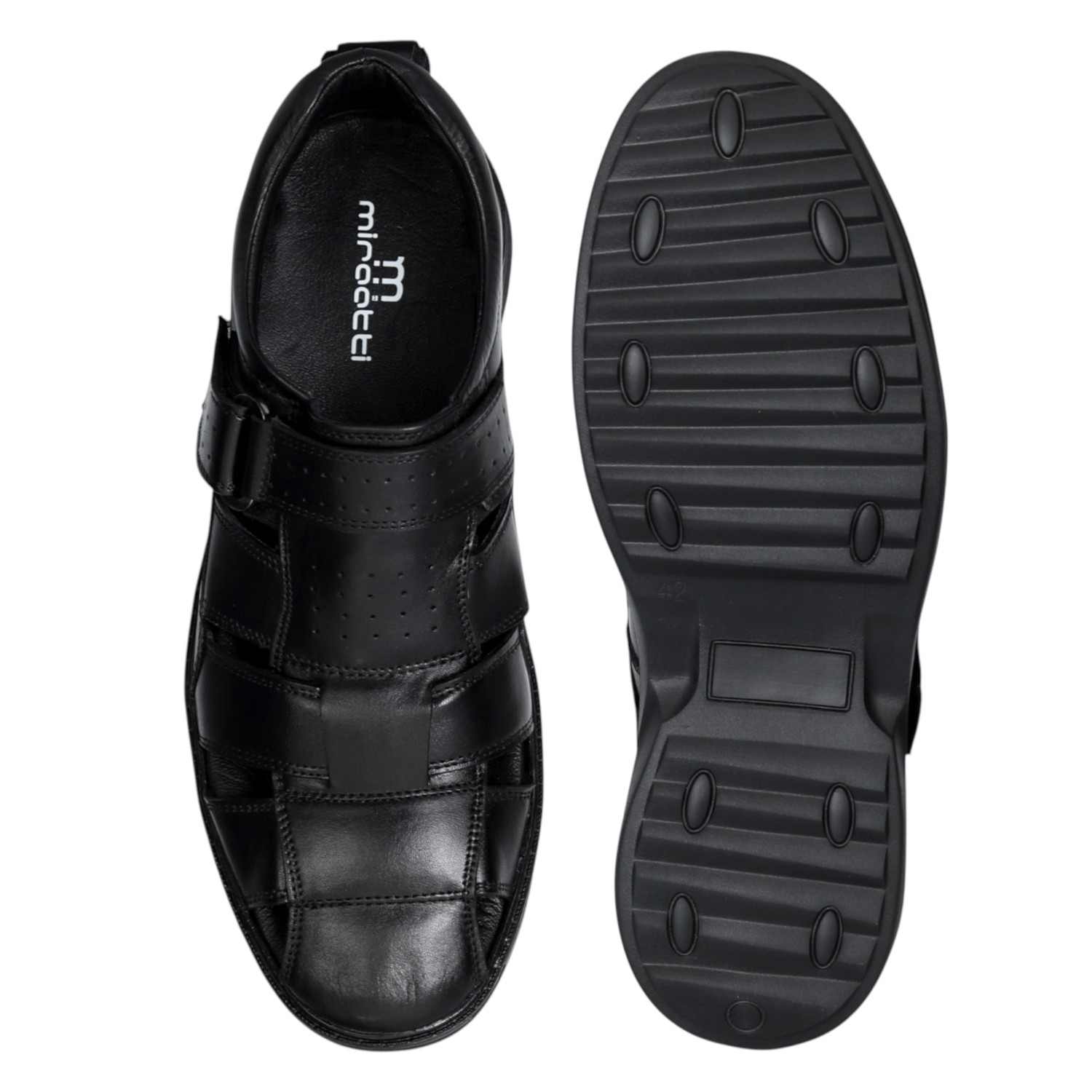 Men Black Comfort Fisherman Shoes