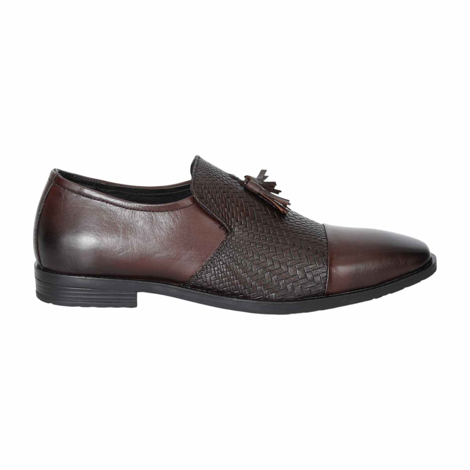 Men Cherry Woven Tassel Slip-Ons