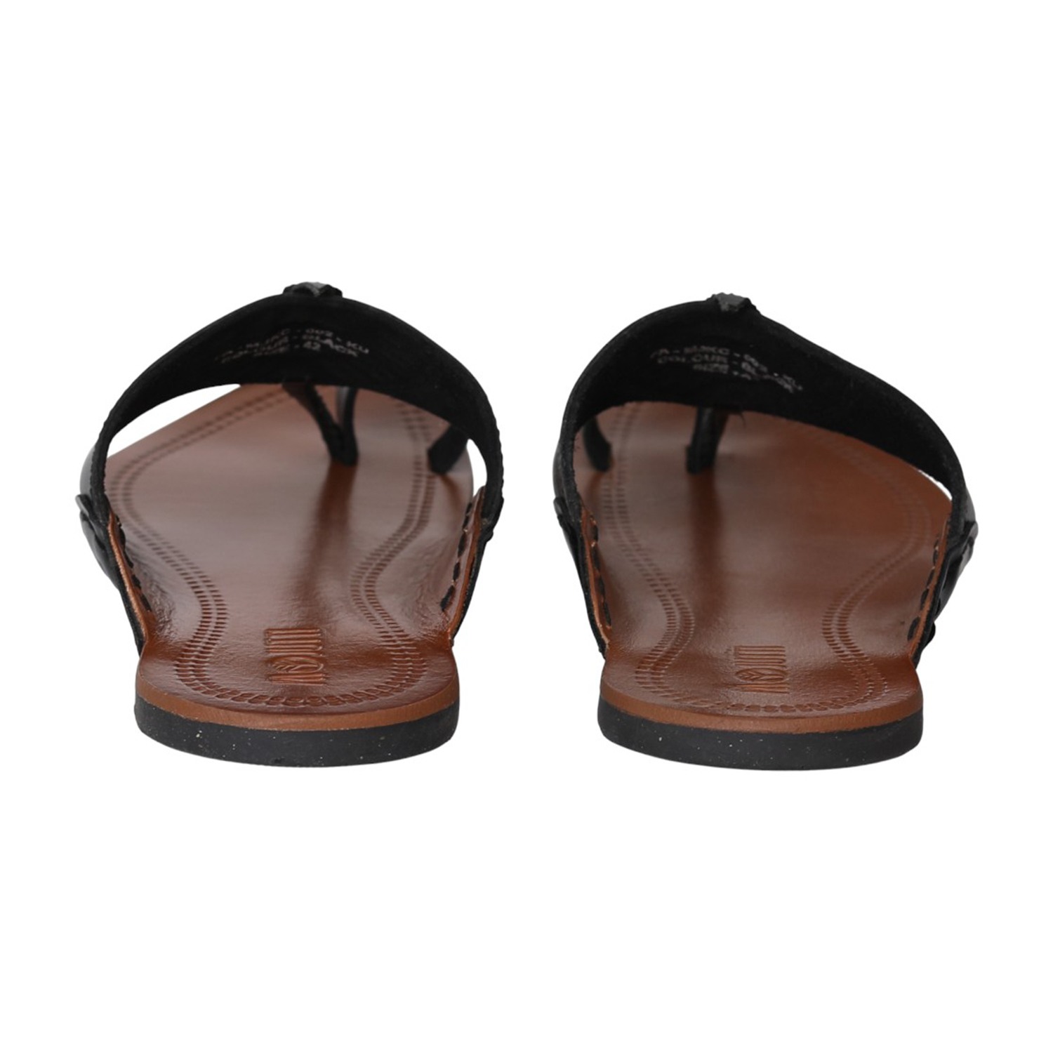 Men Black Artisan Toe-Ring Sandals