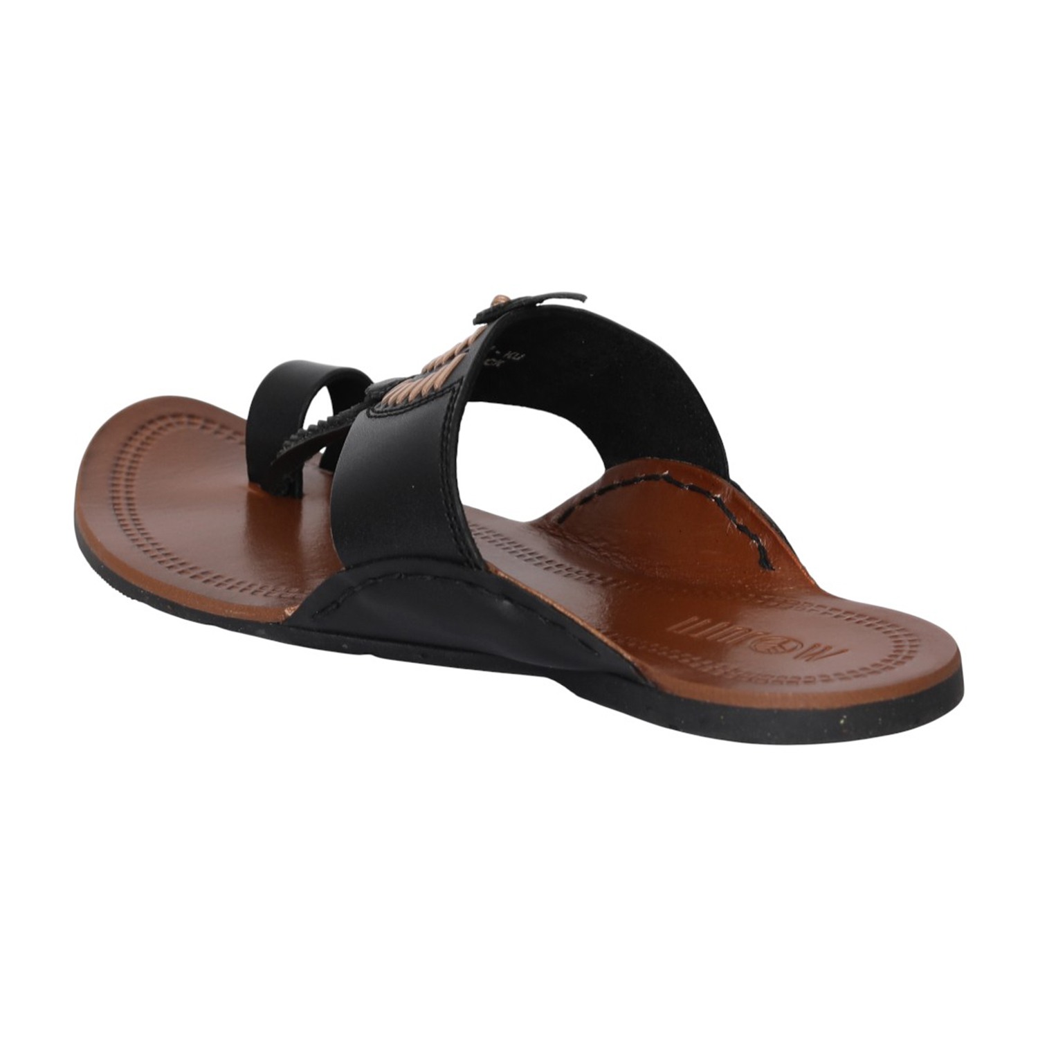 Men Black Artisan Toe-Ring Sandals