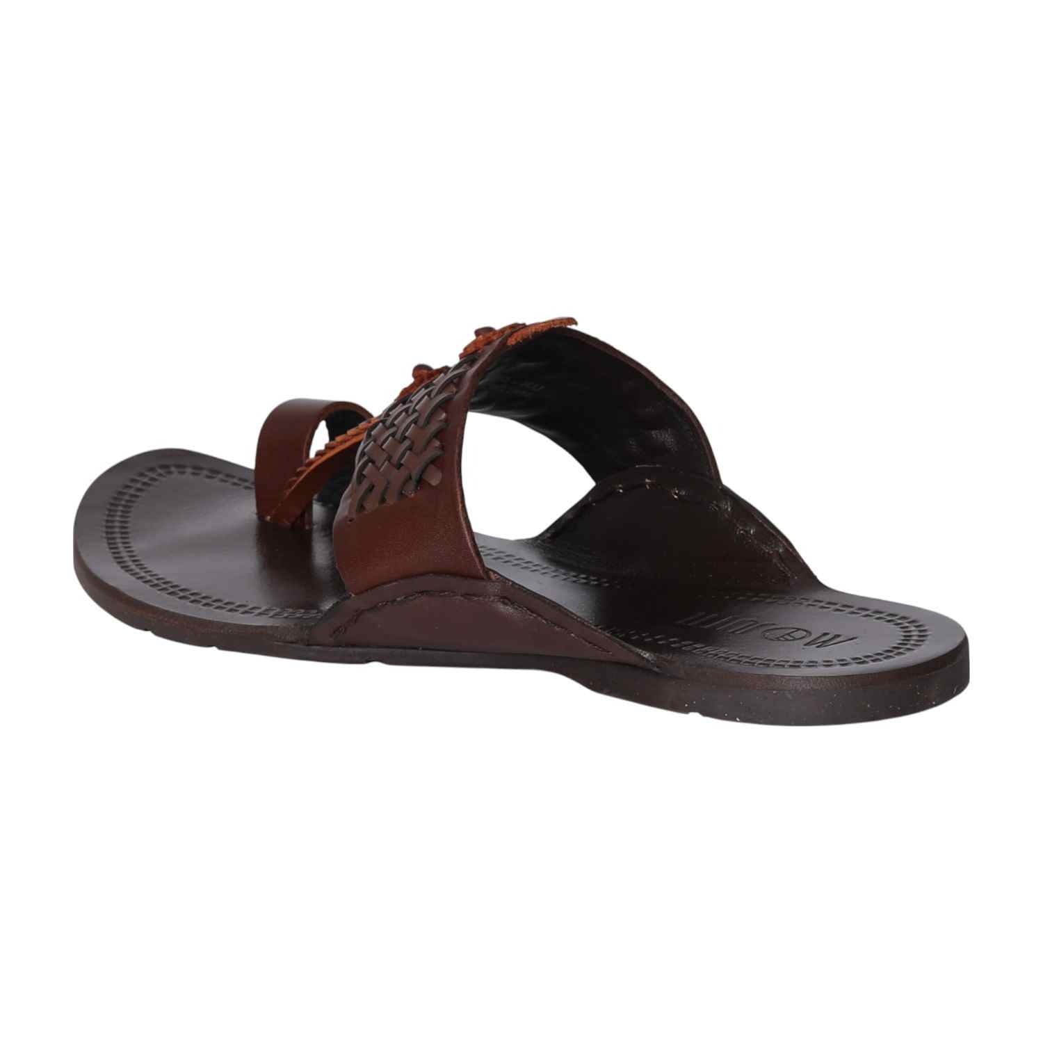 Men Dark Brown Woven Strap Sandal