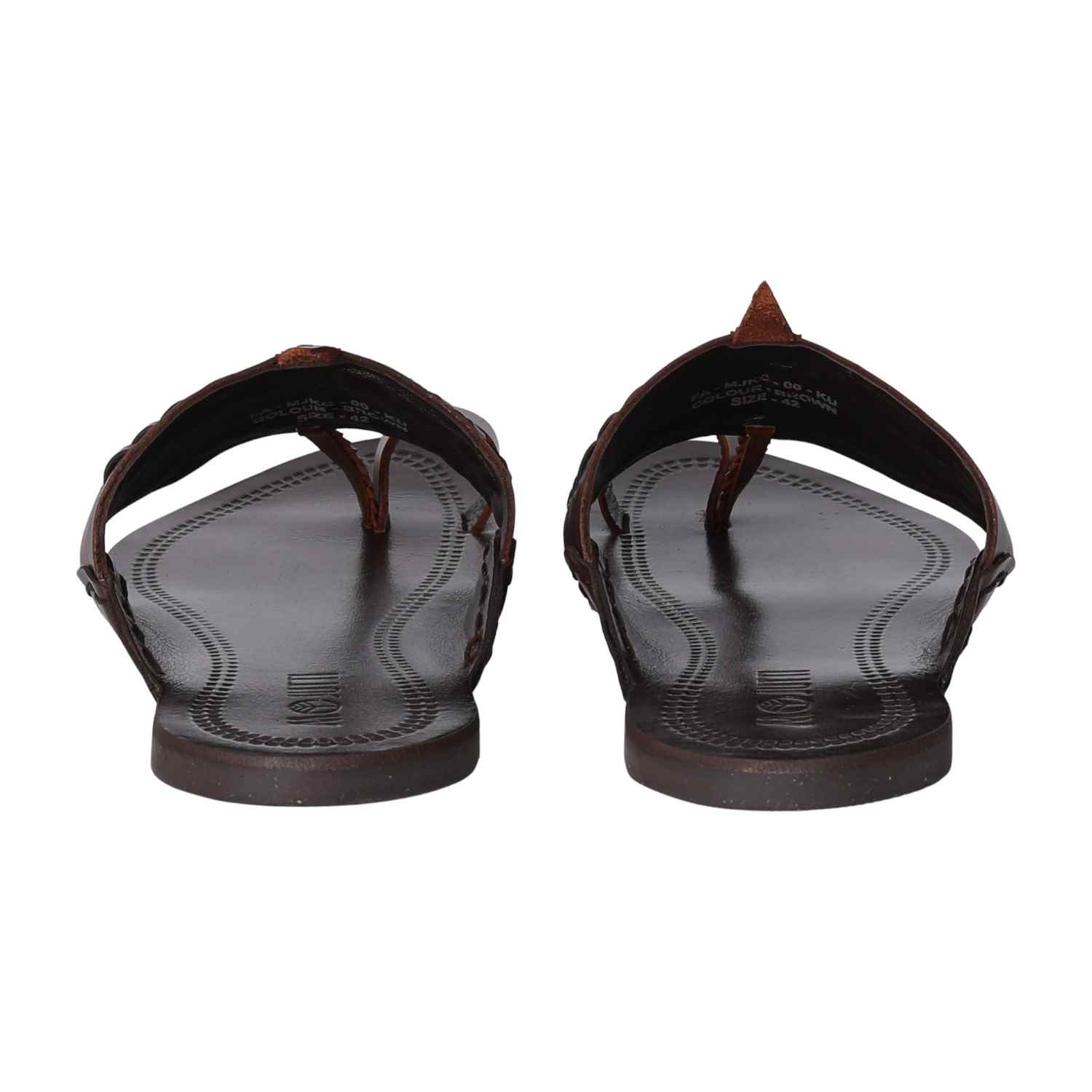 Men Dark Brown Woven Strap Sandal