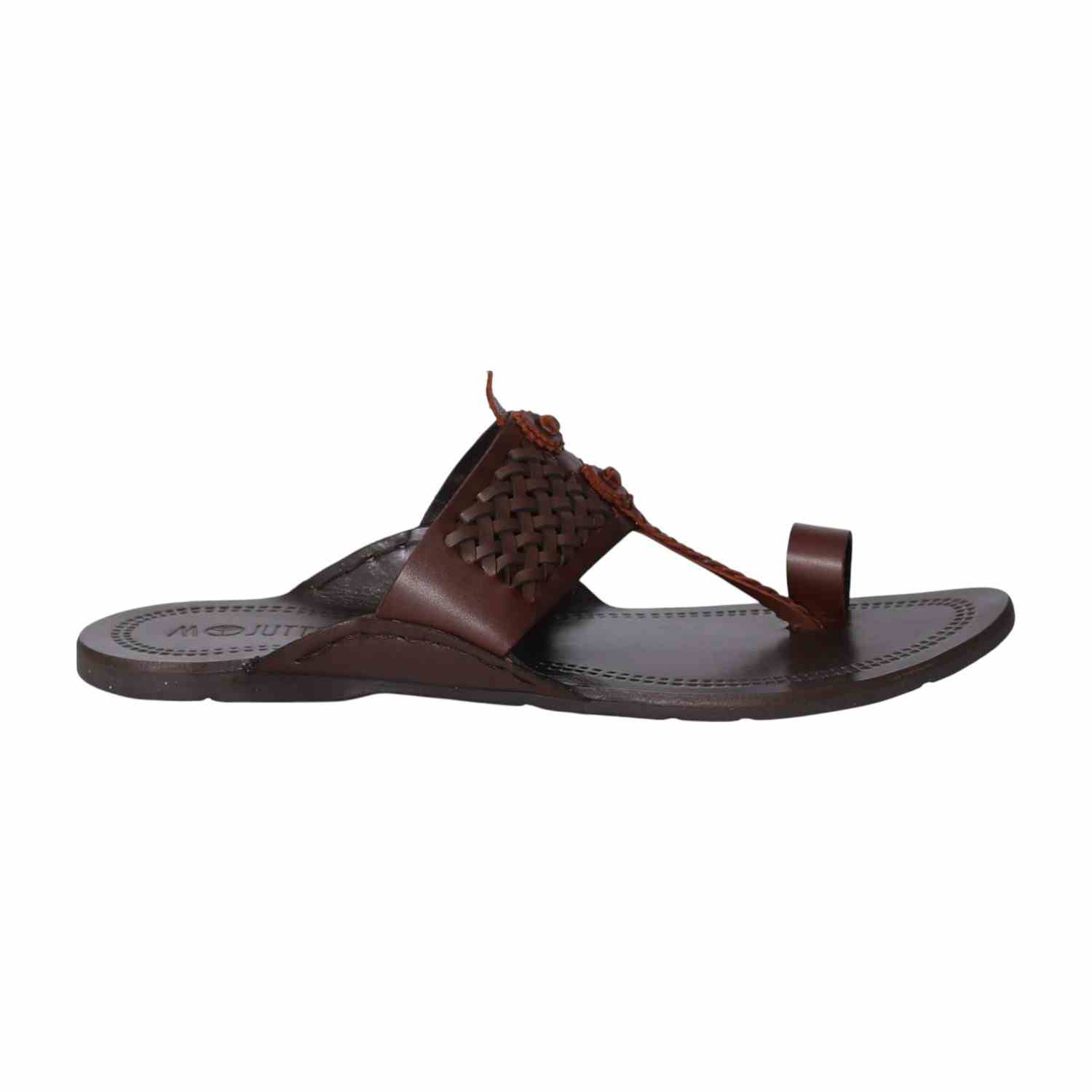 Men Dark Brown Woven Strap Sandal