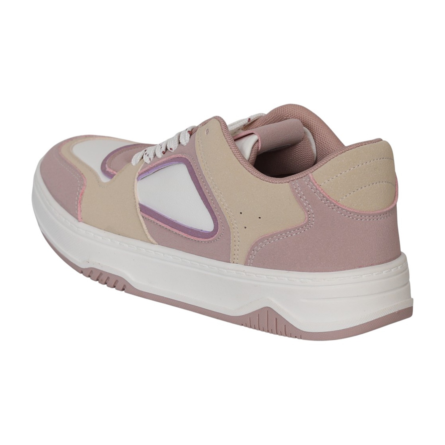 Women Beige Colorblock Casual Sneakers