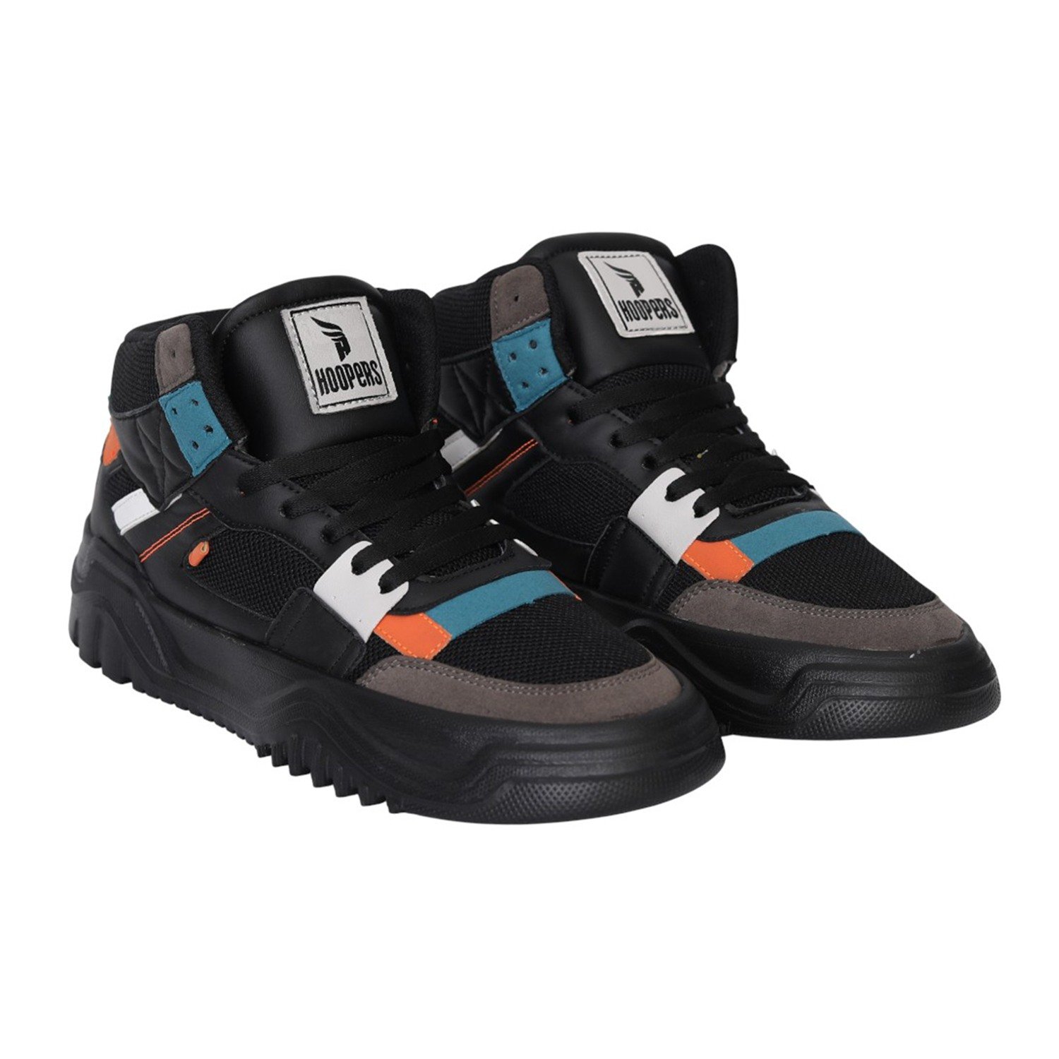 Men Black High-Top Street Sneakers