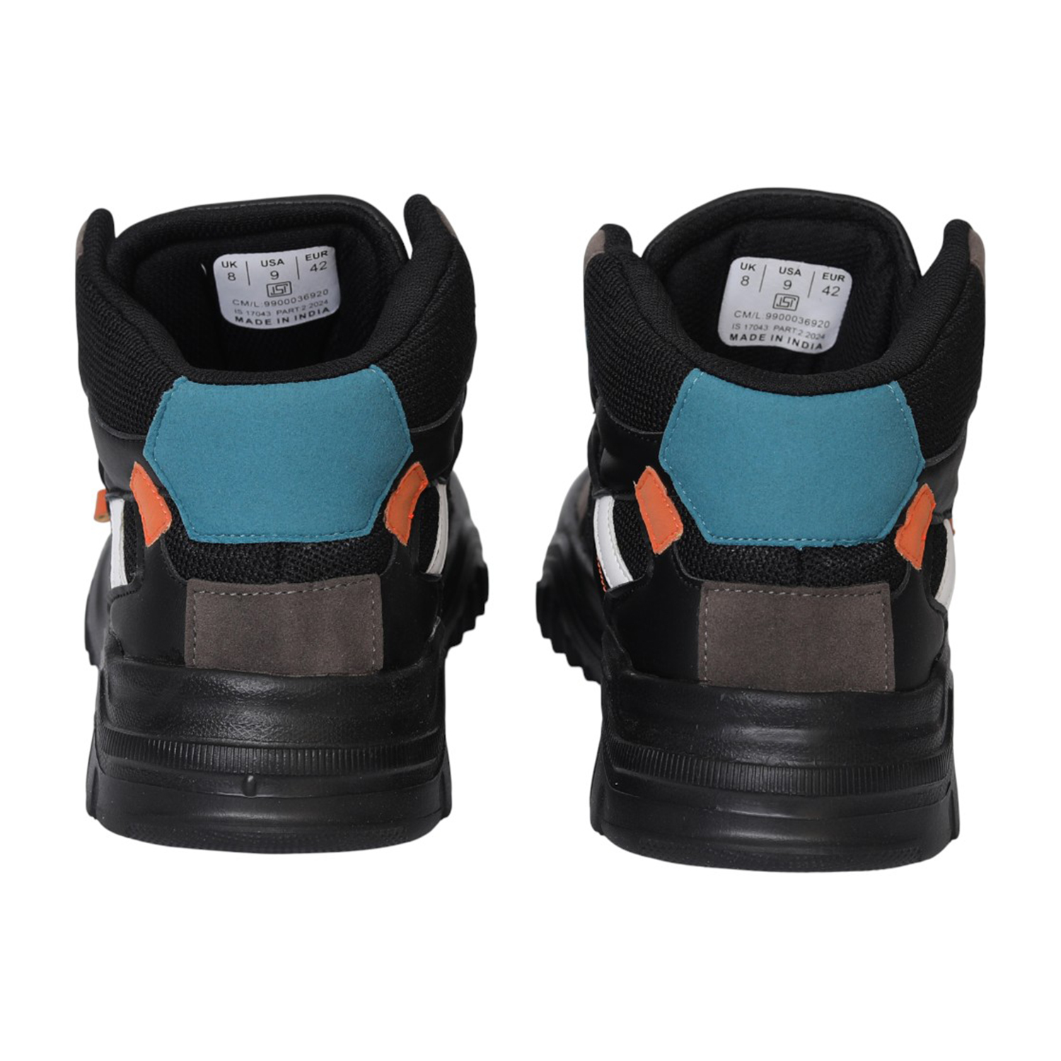 Men Black High-Top Street Sneakers