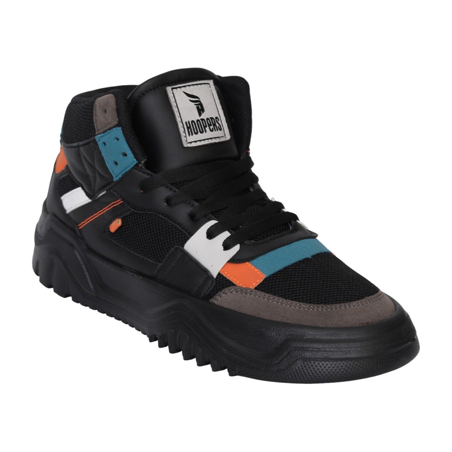 Men Black High-Top Street Sneakers