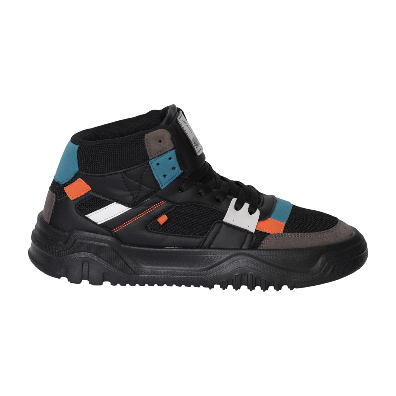 Men Black High-Top Street Sneakers