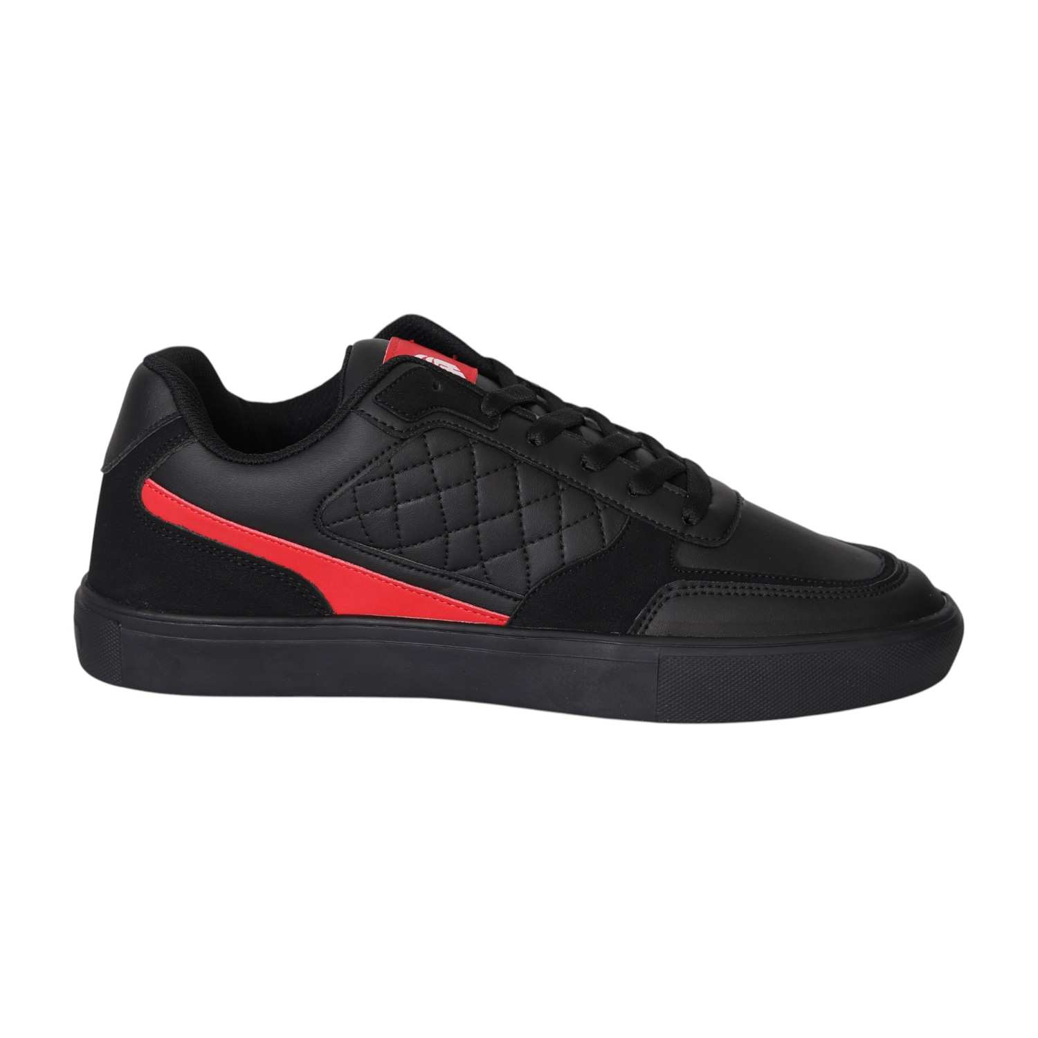 Men’s Black Quilted Panel Street Sneakers