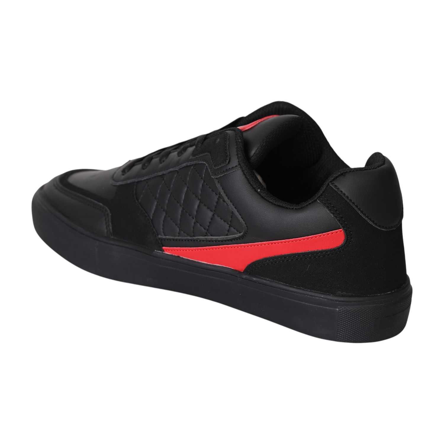 Men’s Black Quilted Panel Street Sneakers