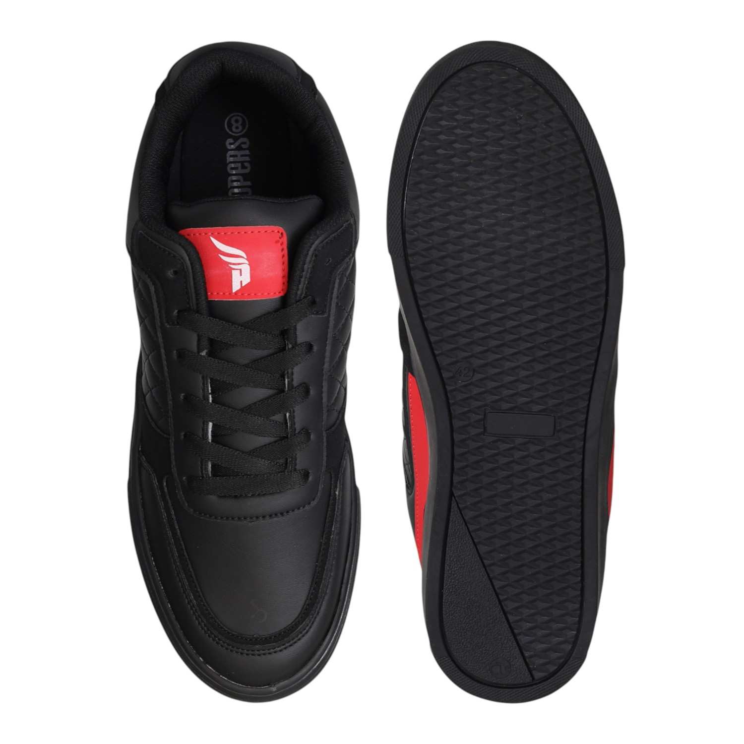 Men’s Black Quilted Panel Street Sneakers