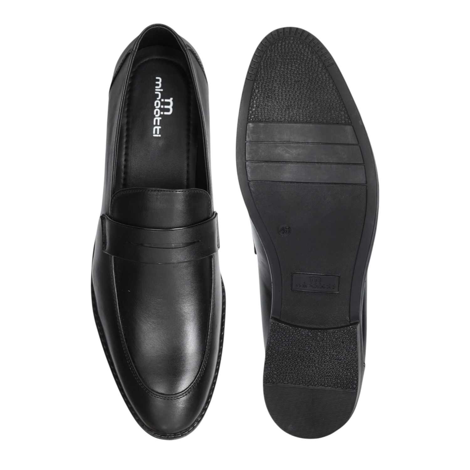 Men Black Polished Slip-On Dress Shoes