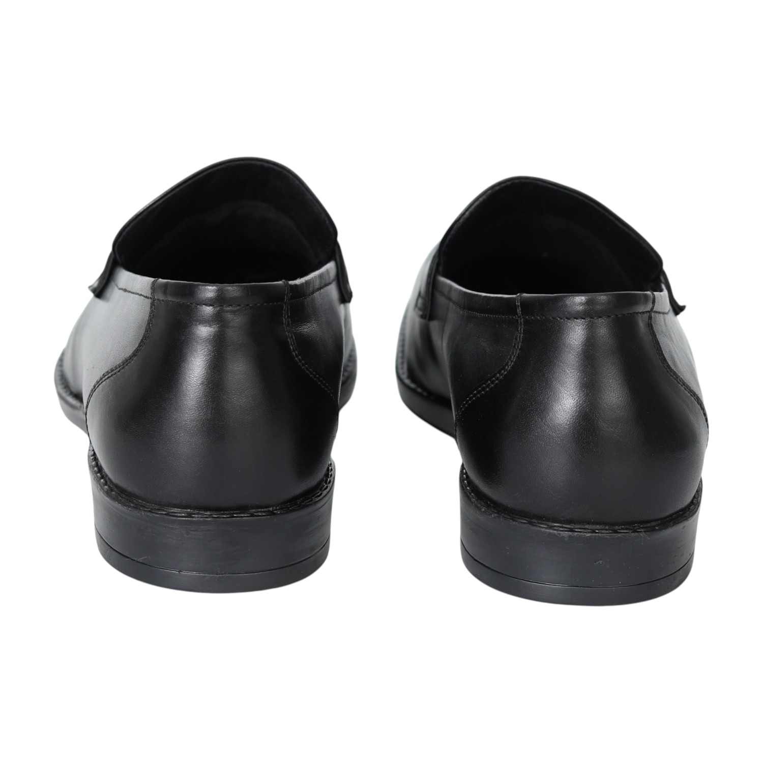 Men Black Polished Slip-On Dress Shoes