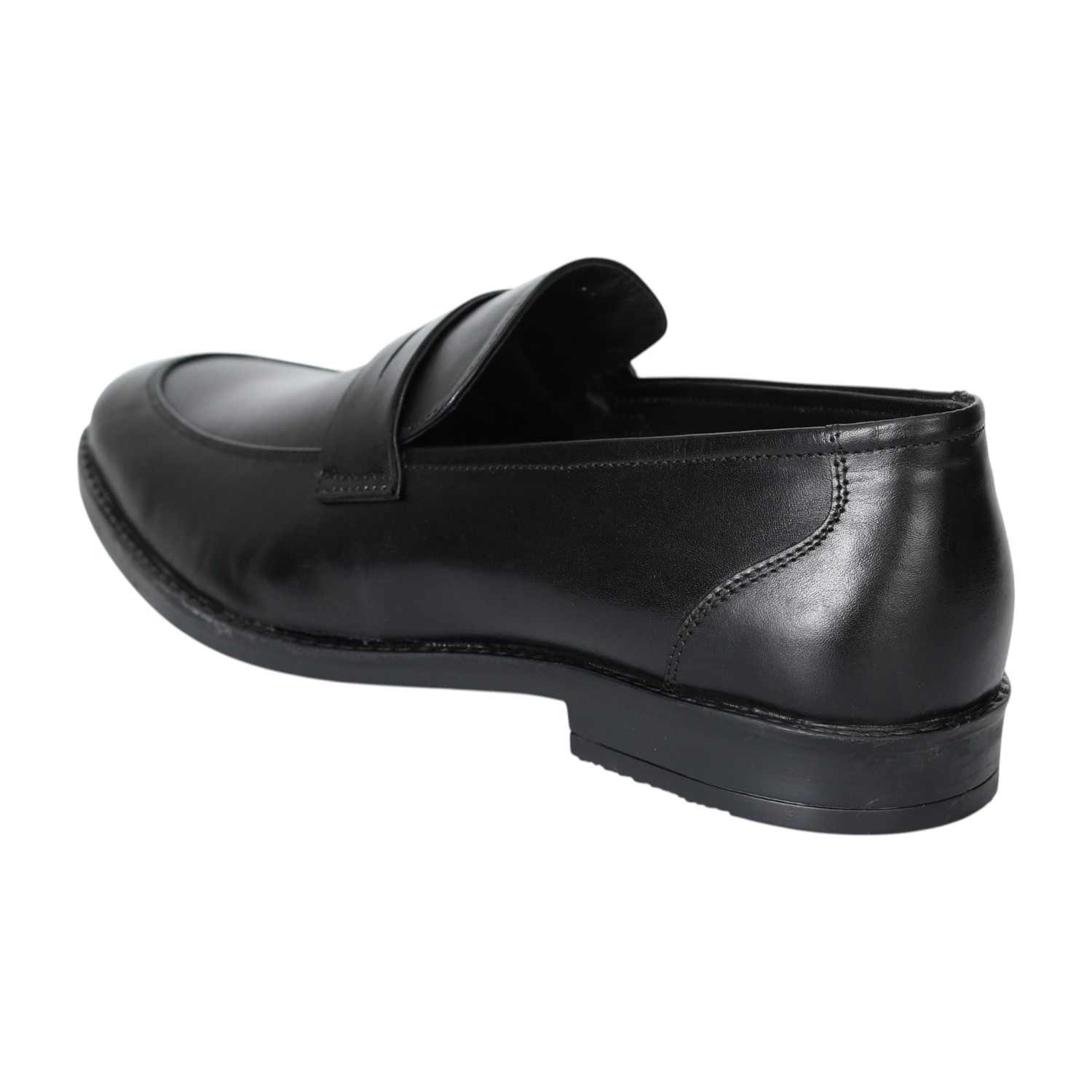 Men Black Polished Slip-On Dress Shoes