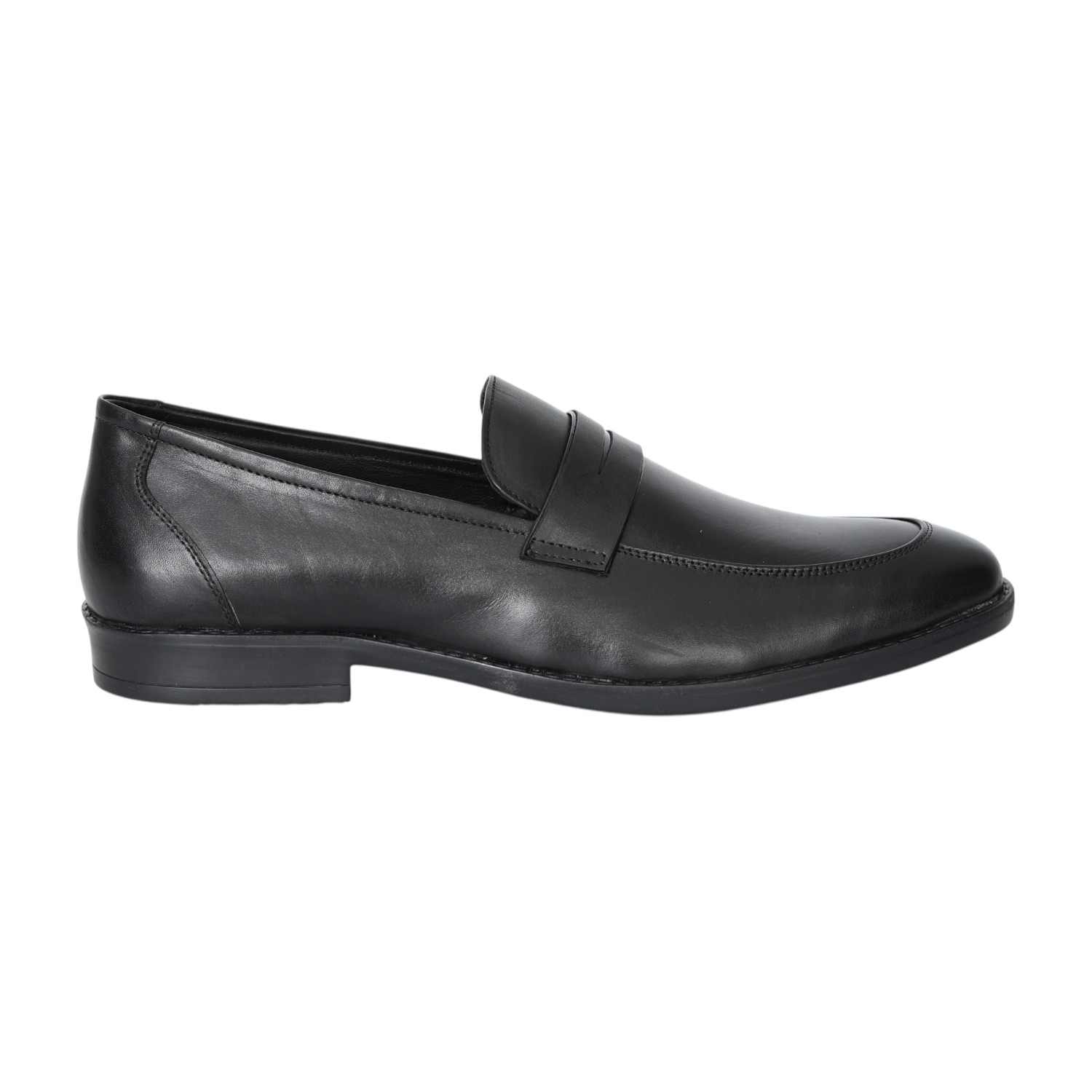 Men Black Polished Slip-On Dress Shoes