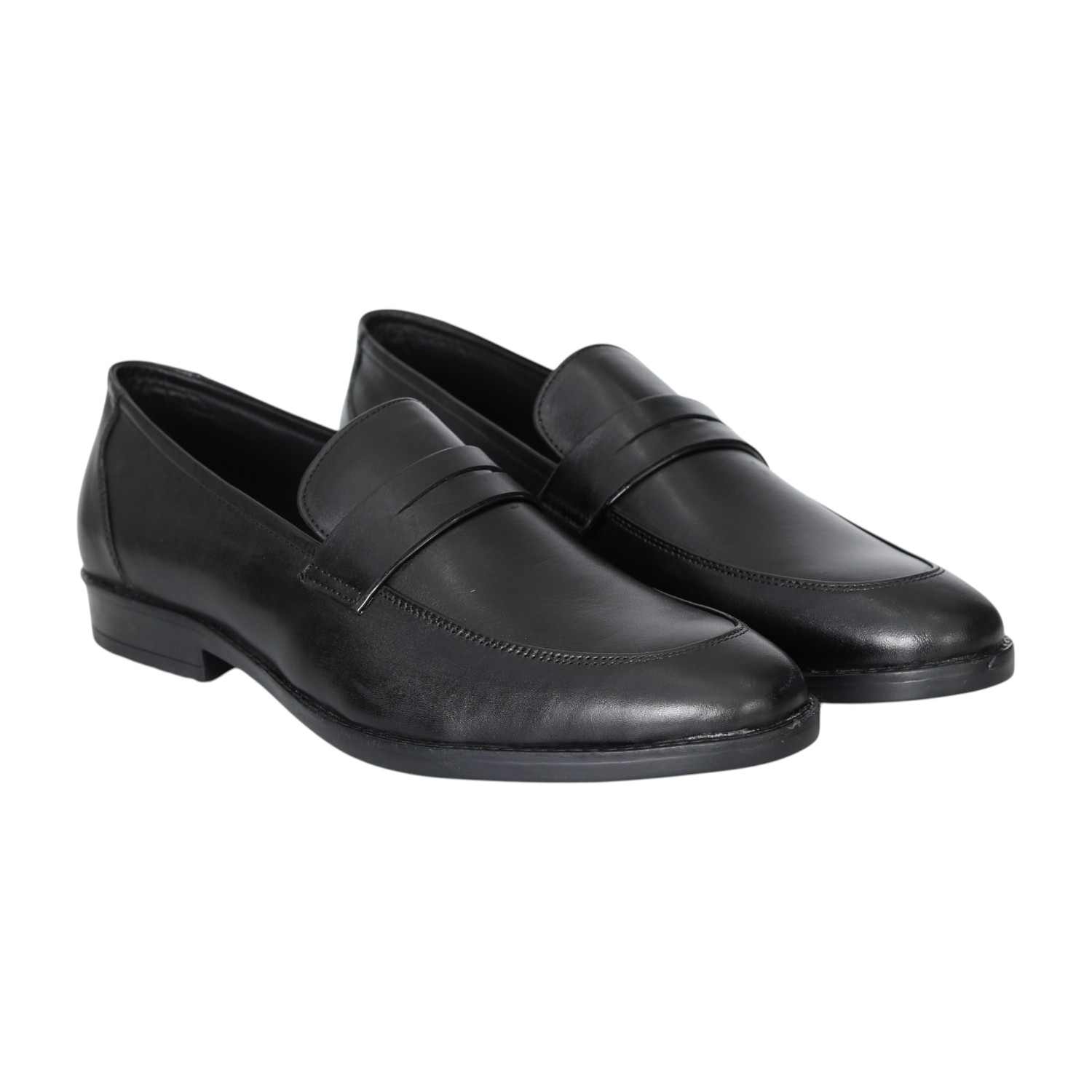 Men Black Polished Slip-On Dress Shoes