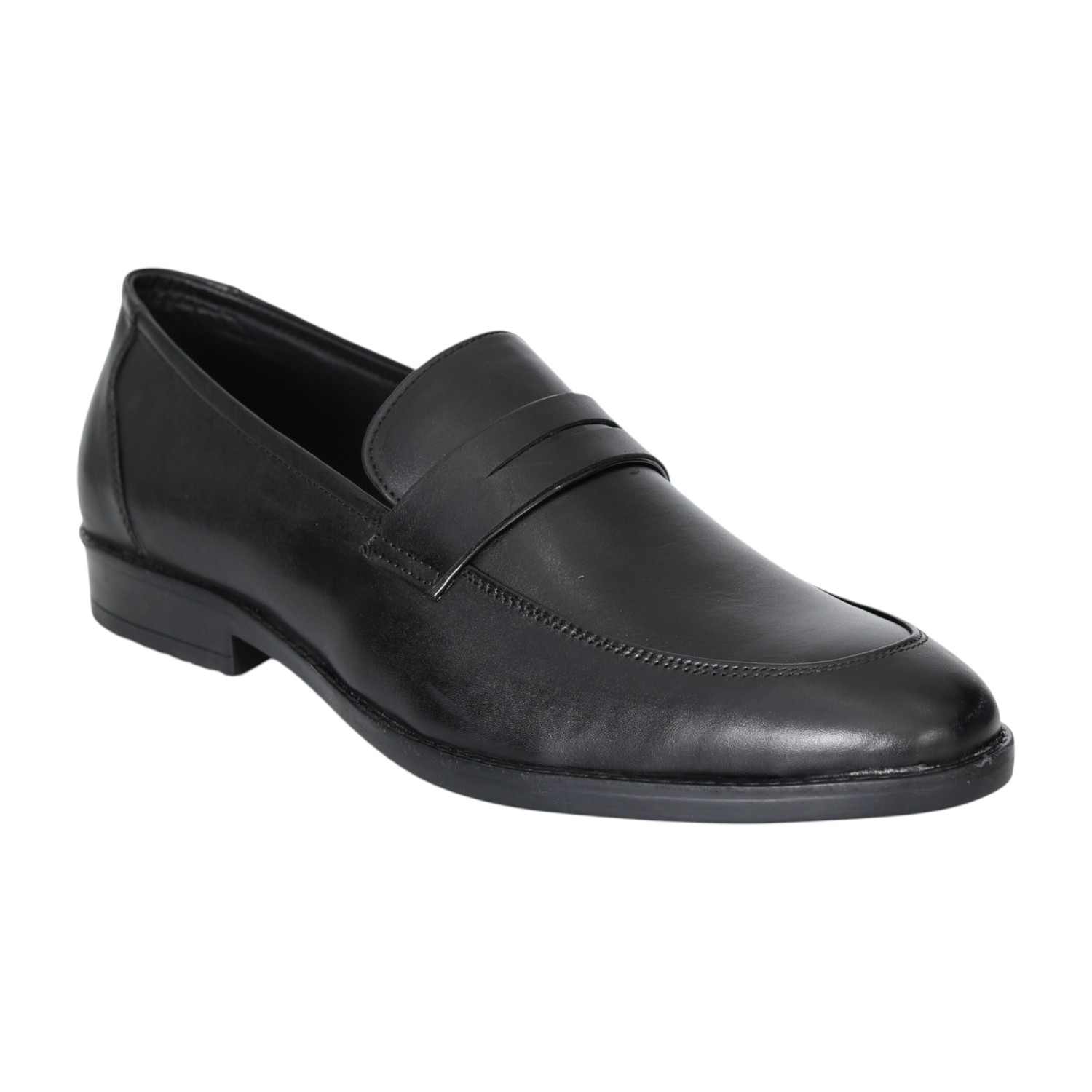 Men Black Polished Slip-On Dress Shoes