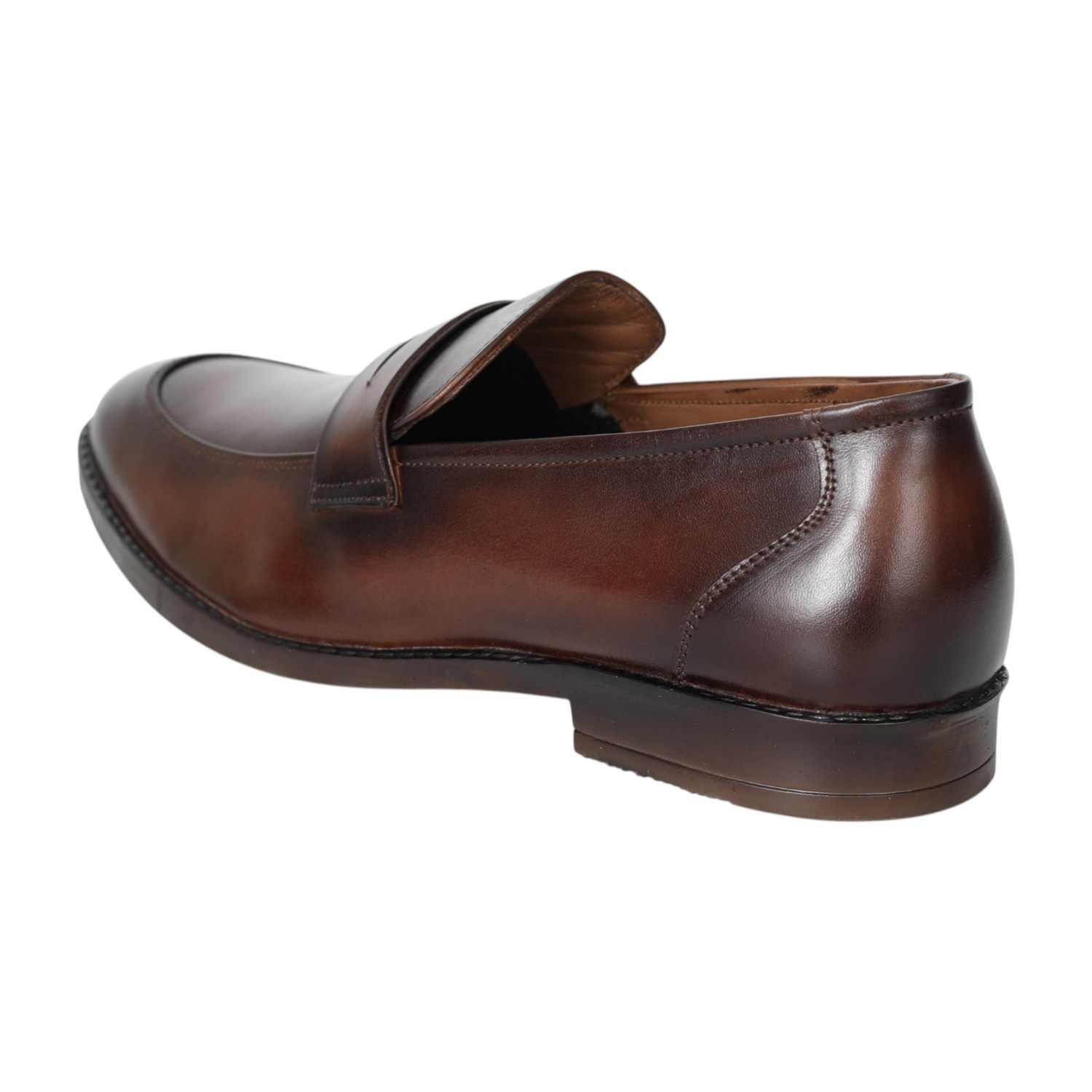 Men Tan Polished Slip-On Dress Shoes