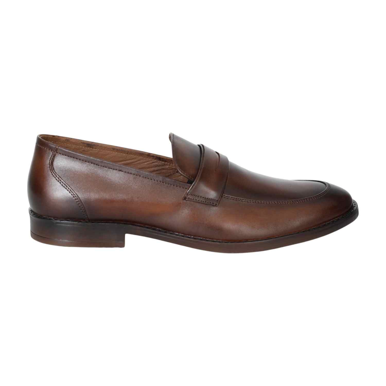 Men Tan Polished Slip-On Dress Shoes