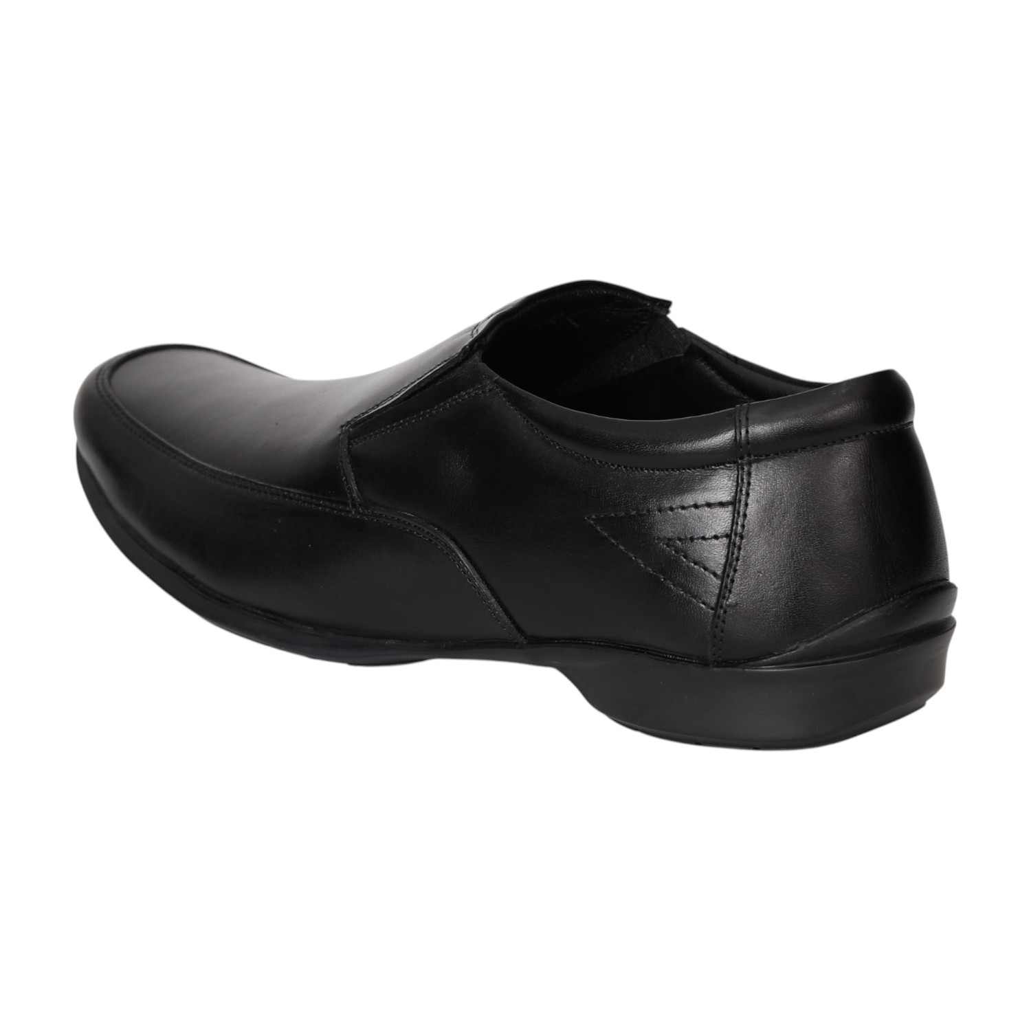 Men Black Glossy Slip-On Shoes