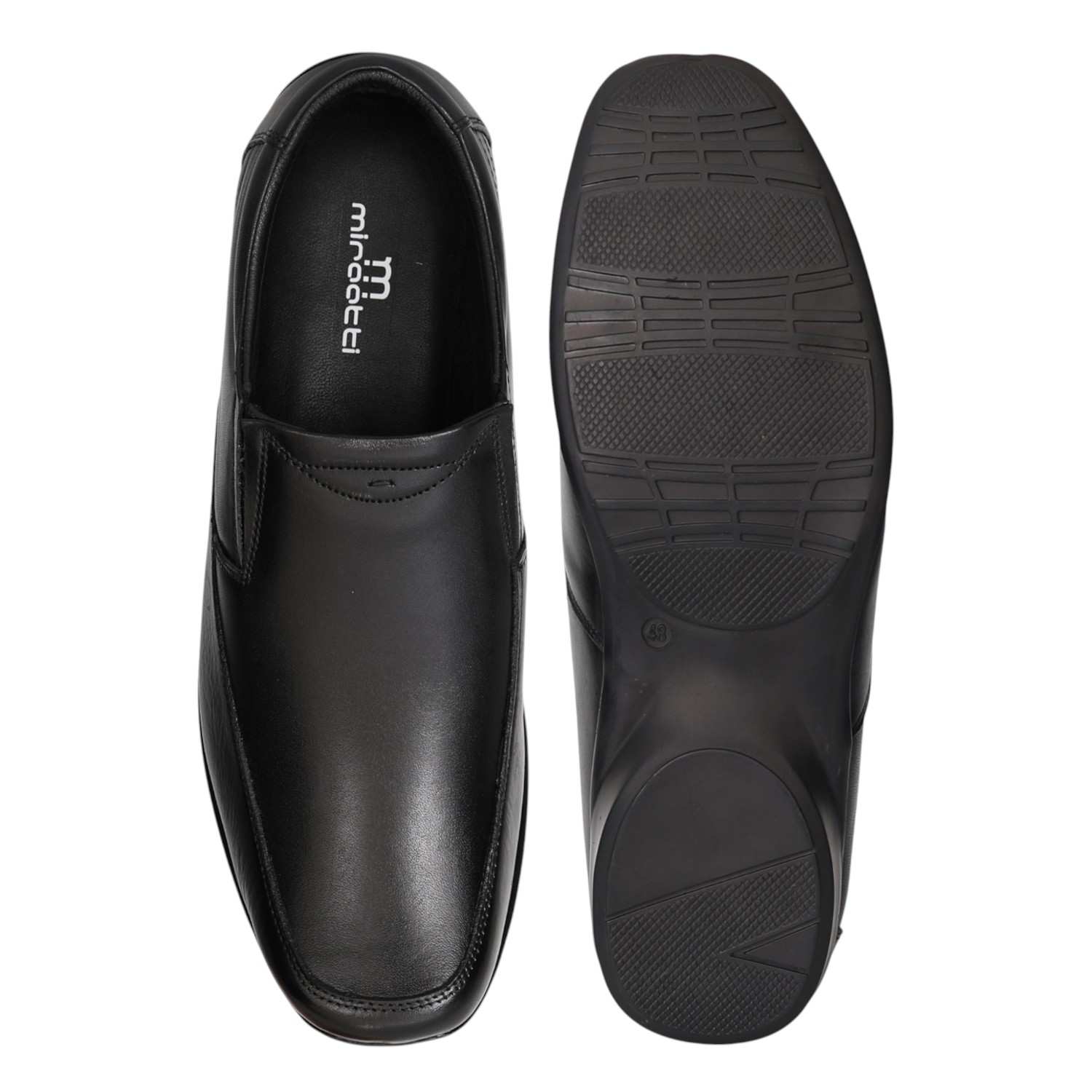 Men Black Glossy Slip-On Shoes