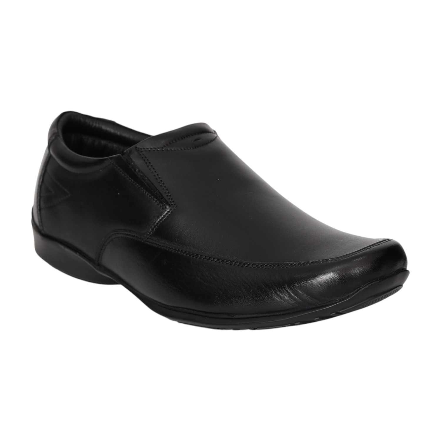 Men Black Glossy Slip-On Shoes
