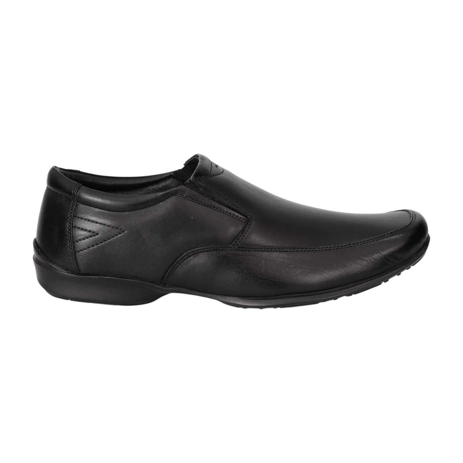 Men Black Glossy Slip-On Shoes