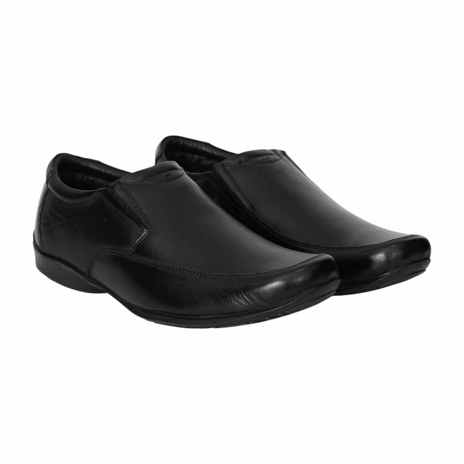 Men Black Glossy Slip-On Shoes