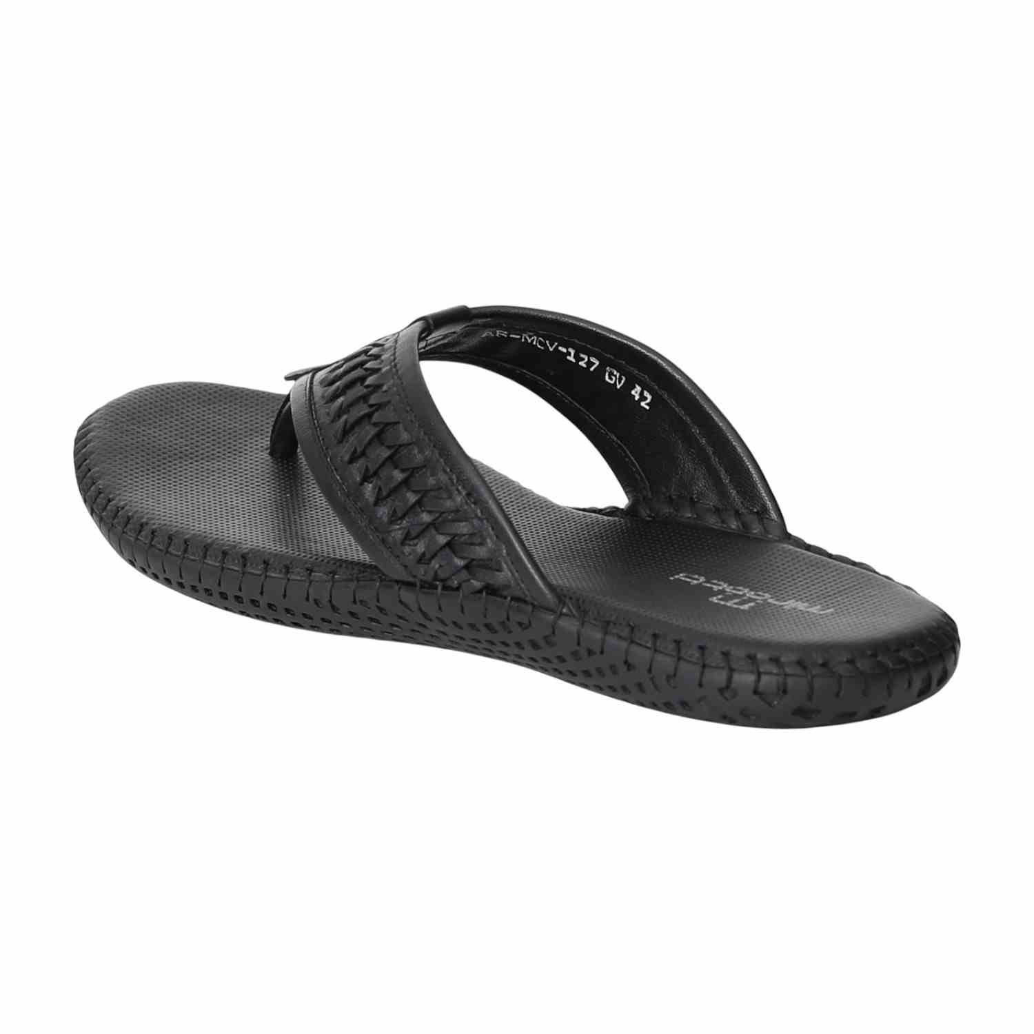Men Black Basic Woven Chappals