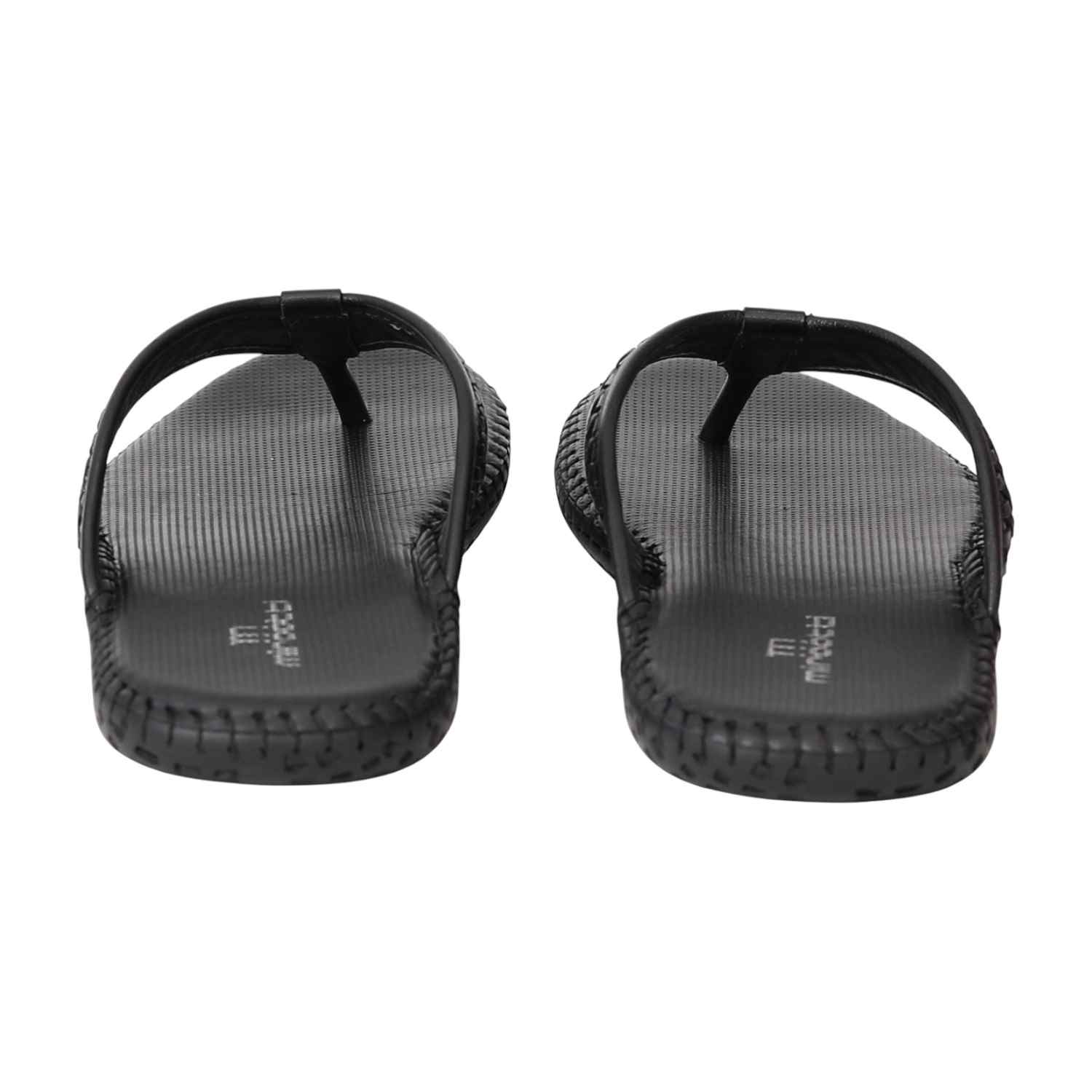 Men Black Basic Woven Chappals