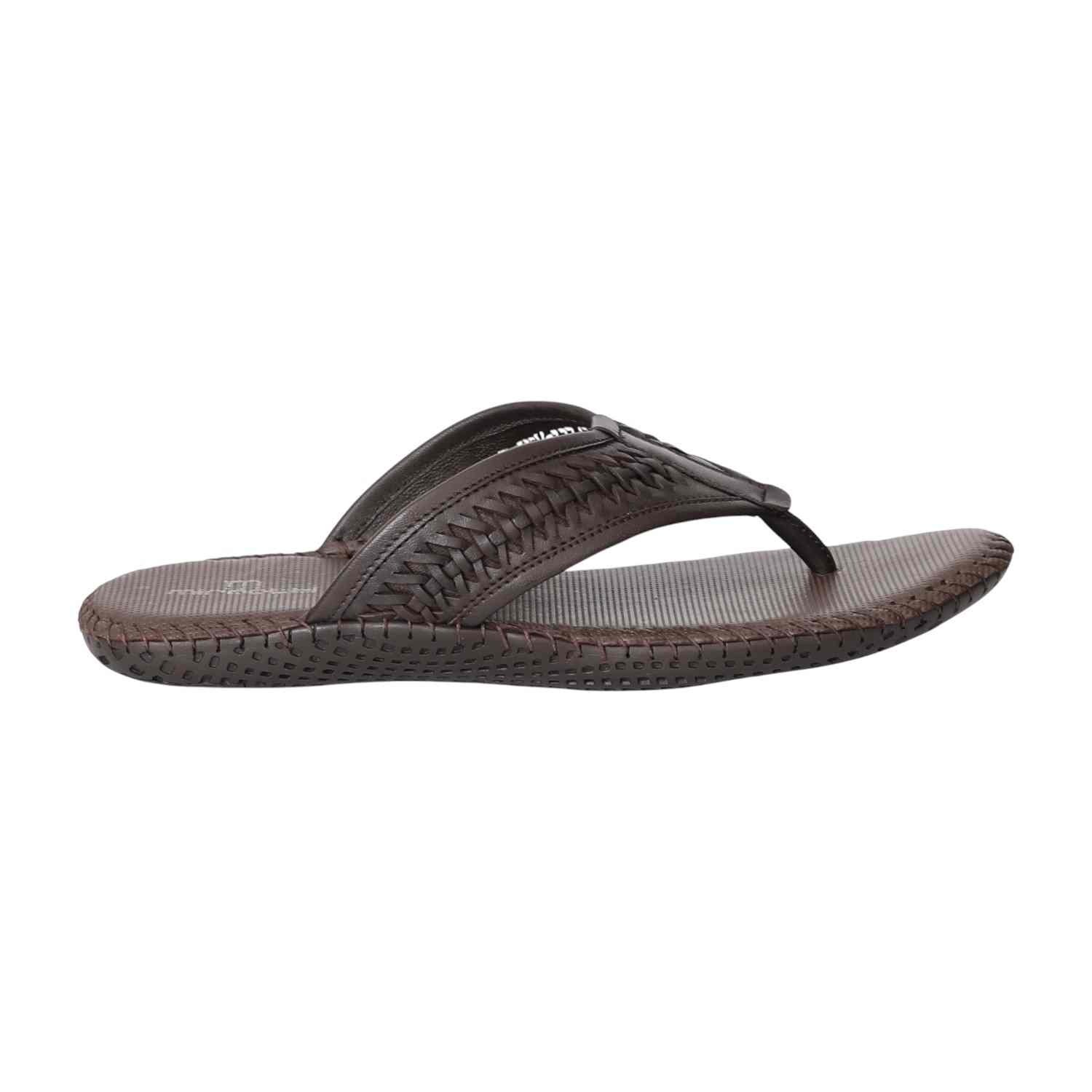 Men Brown Basic Woven Chappals