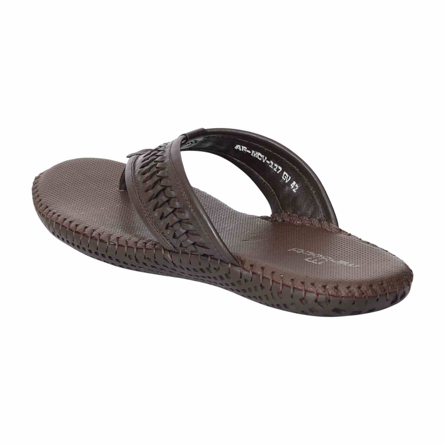 Men Brown Basic Woven Chappals