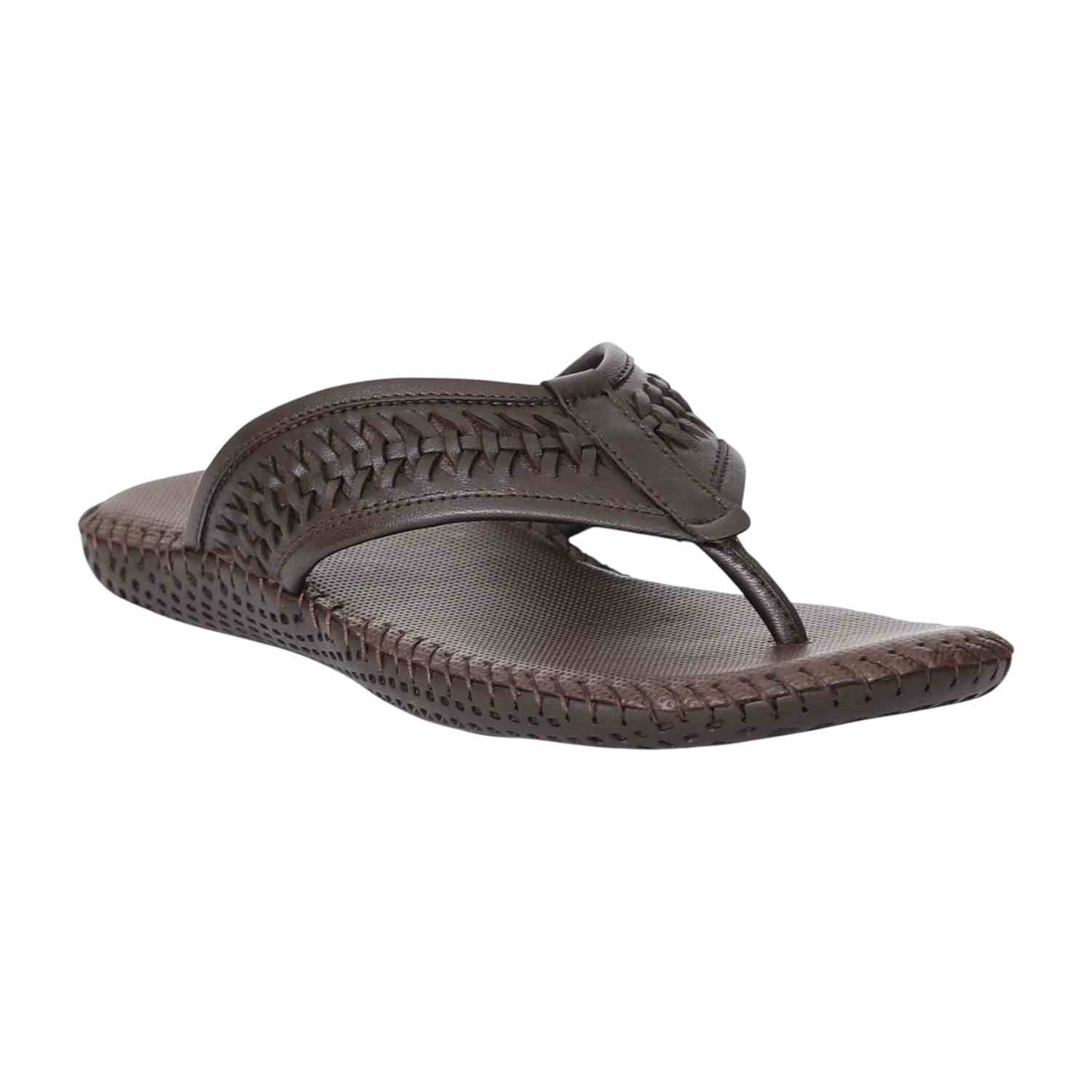 Men Brown Basic Woven Chappals