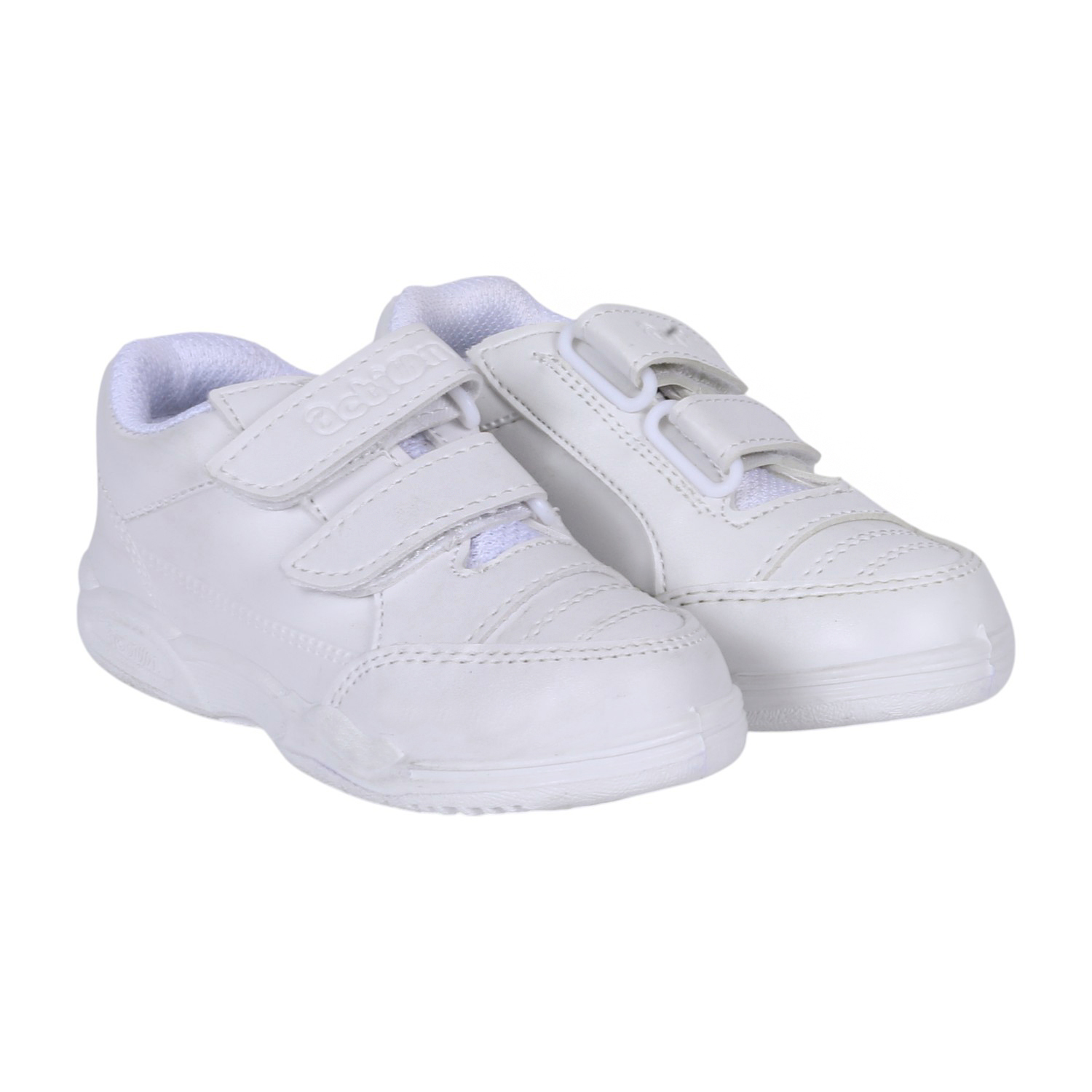 White Velcro Shool Shoes For Kids