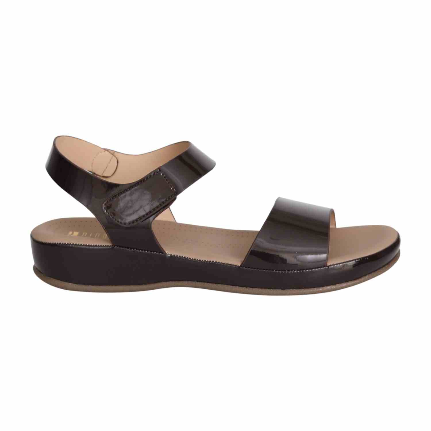 Women’s Brown Glossy Strap Sandals